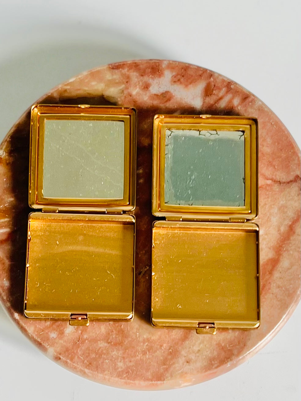 Vintage Midcentury Gold Dorothy Gray Set of 2 Mirror Compacts