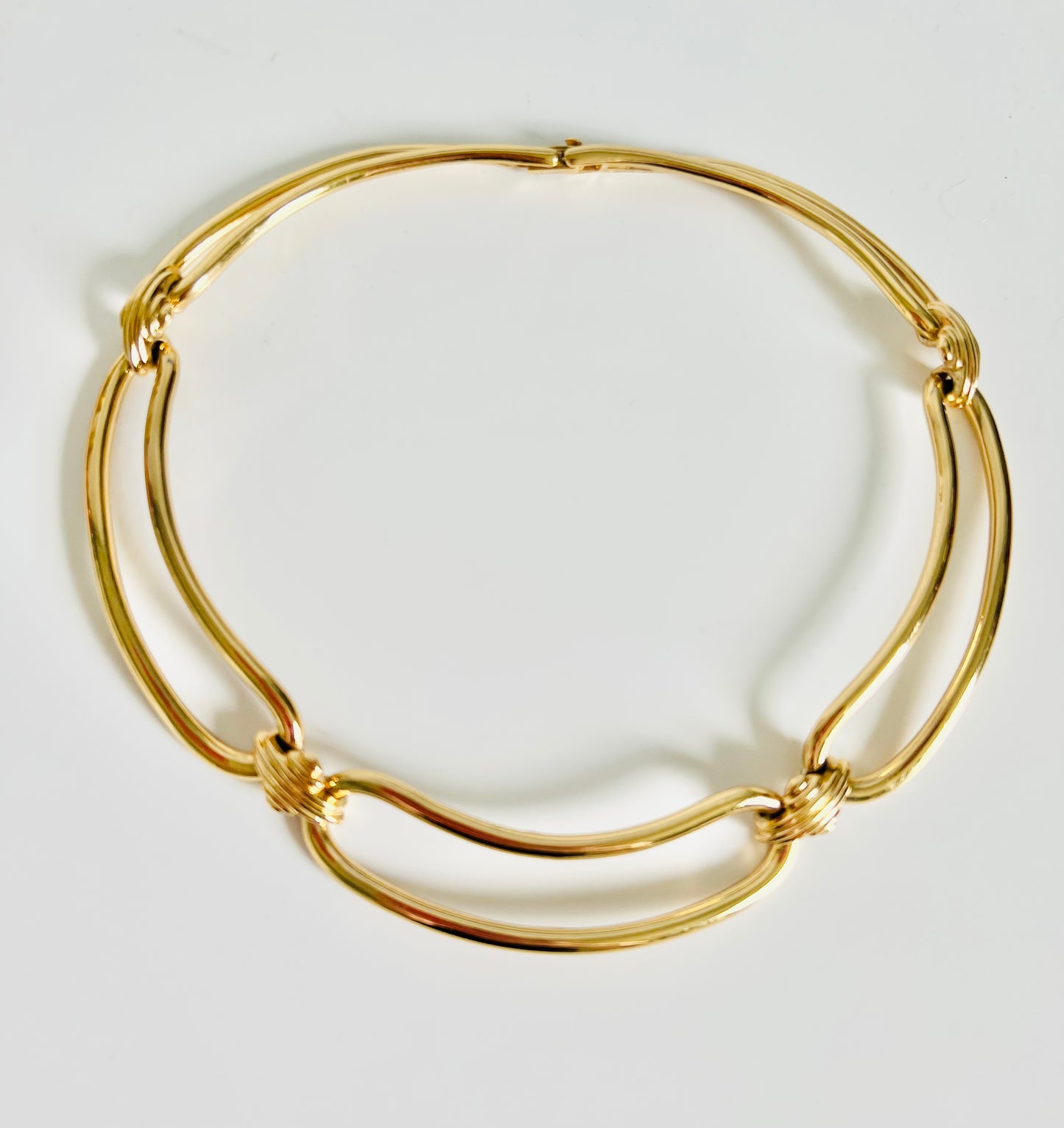 Vintage Gold 1980s Monet Curved Collar Necklace