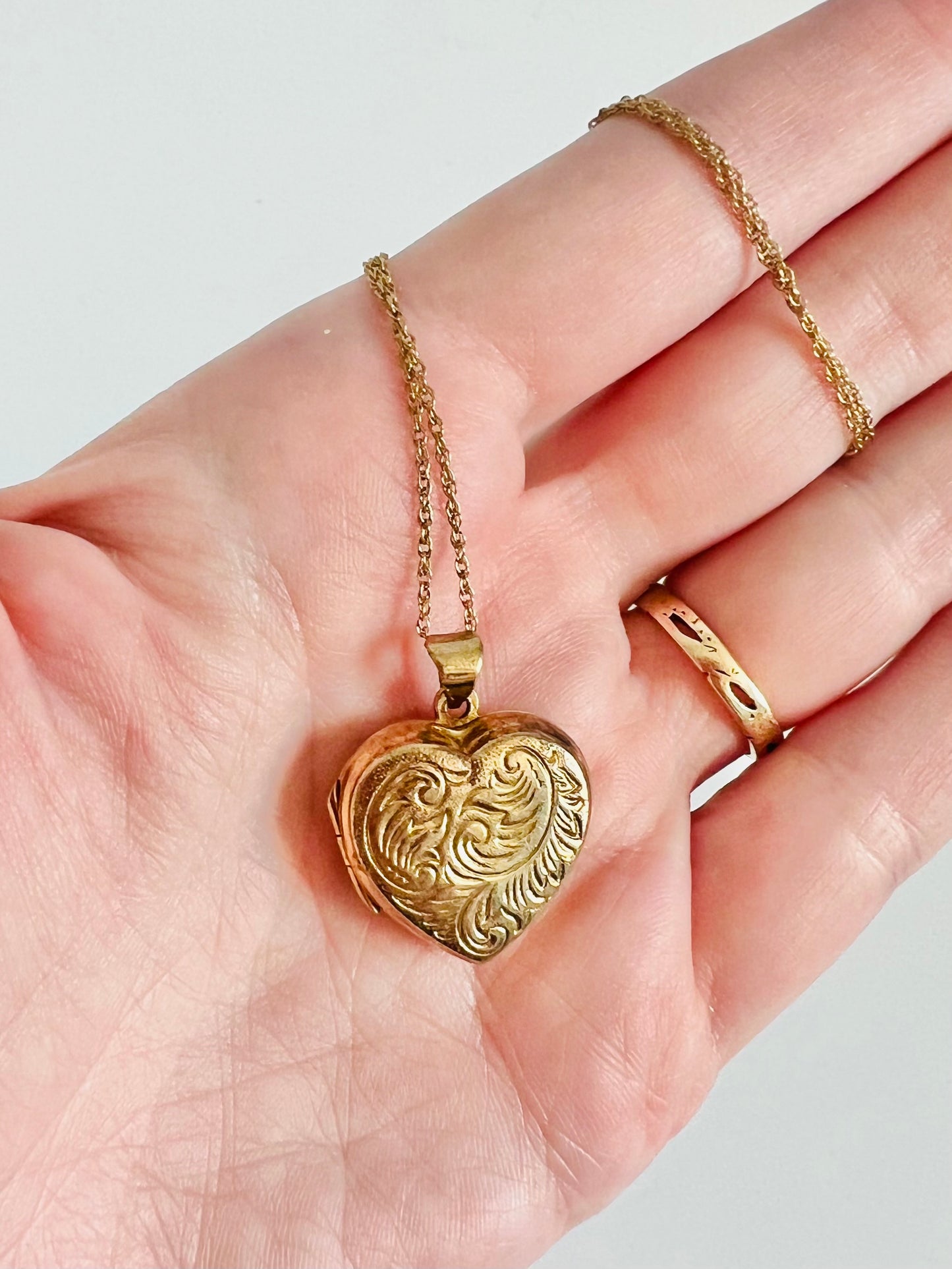 Vintage Sterling Vermeil Heart Locket Pendant Necklace
