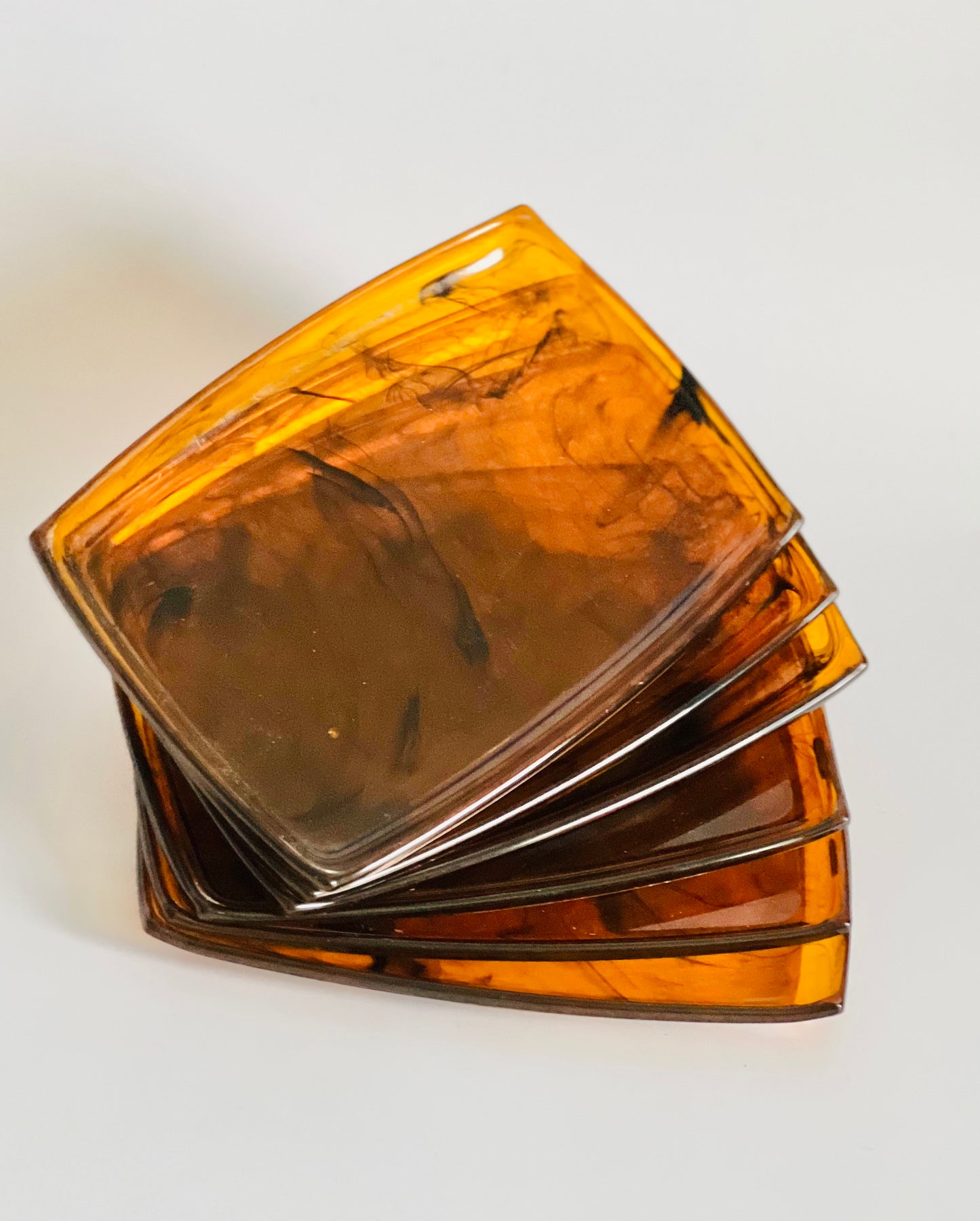 Vintage Faux Tortoise Shell Flat Jewelry Tray