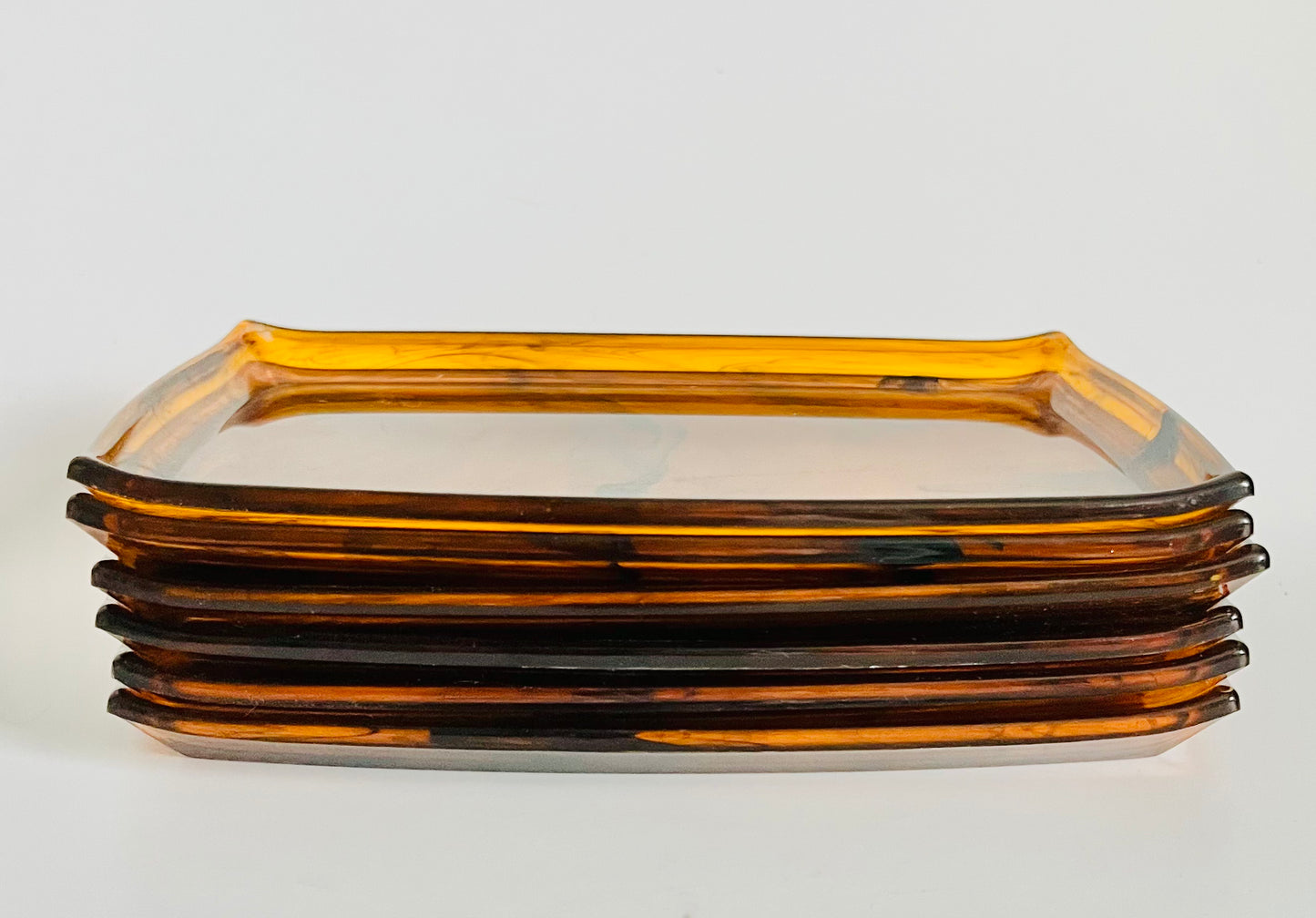 Vintage Faux Tortoise Shell Flat Jewelry Tray