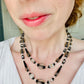 Vintage 1960s Black Givre Acrylic and Glass Beaded Necklace