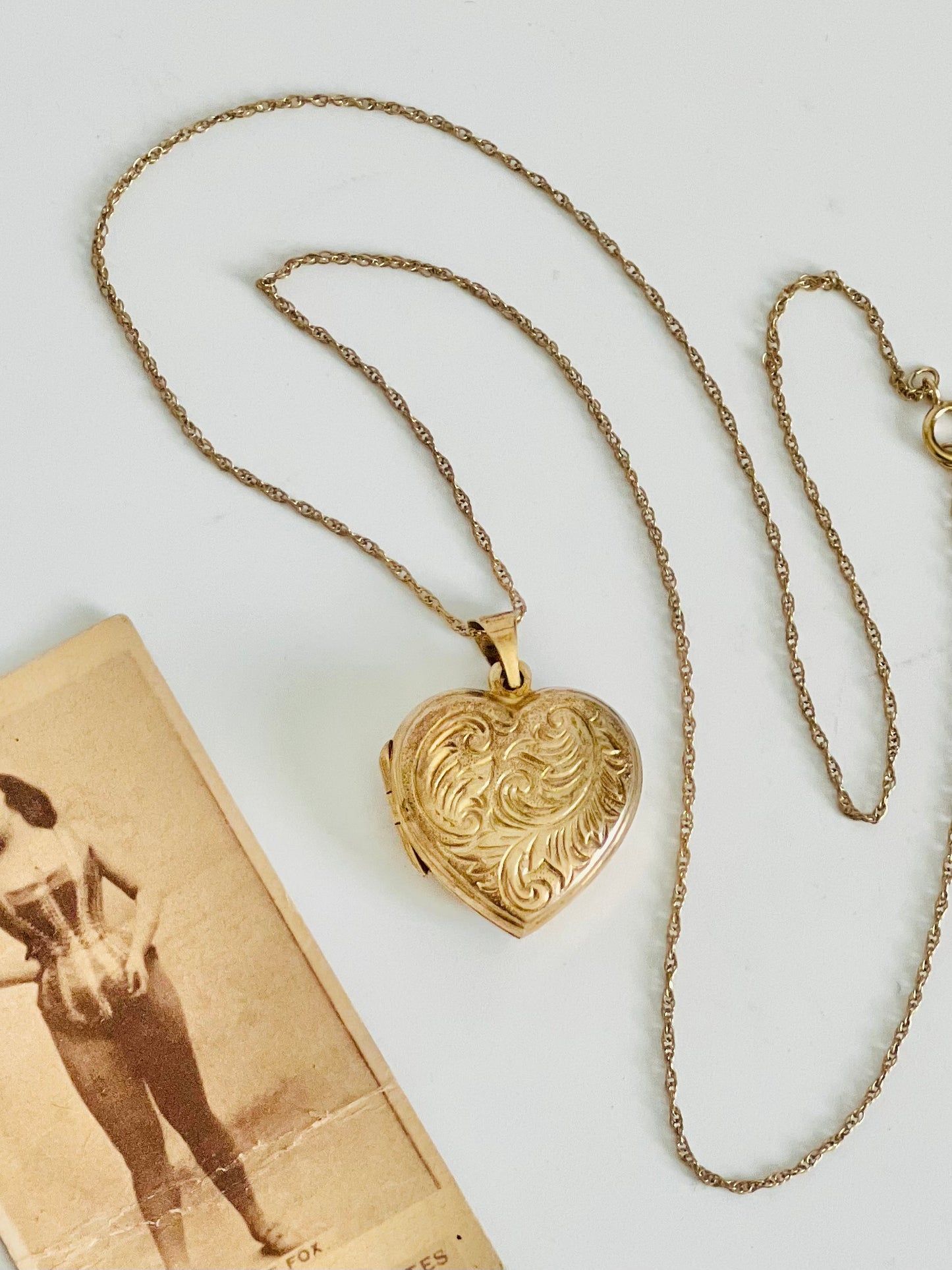 Vintage Sterling Vermeil Heart Locket Pendant Necklace