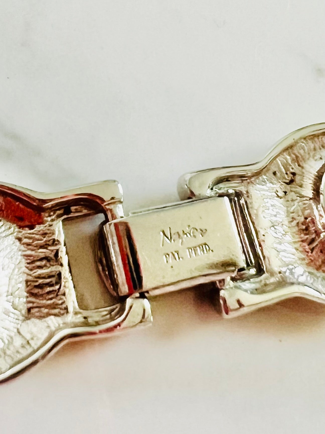 Vintage Napier Silver Tone Scroll Necklace