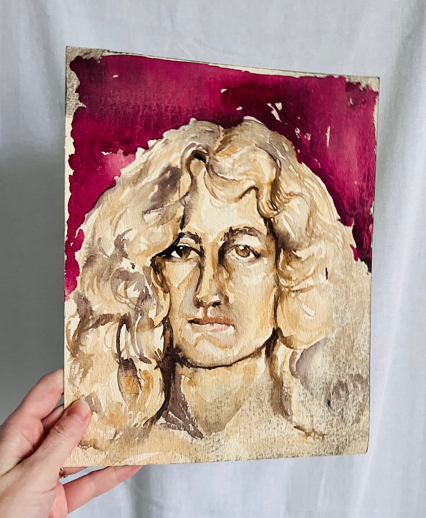 Vintage Handpainted One of A Kind Two Sided Artwork
