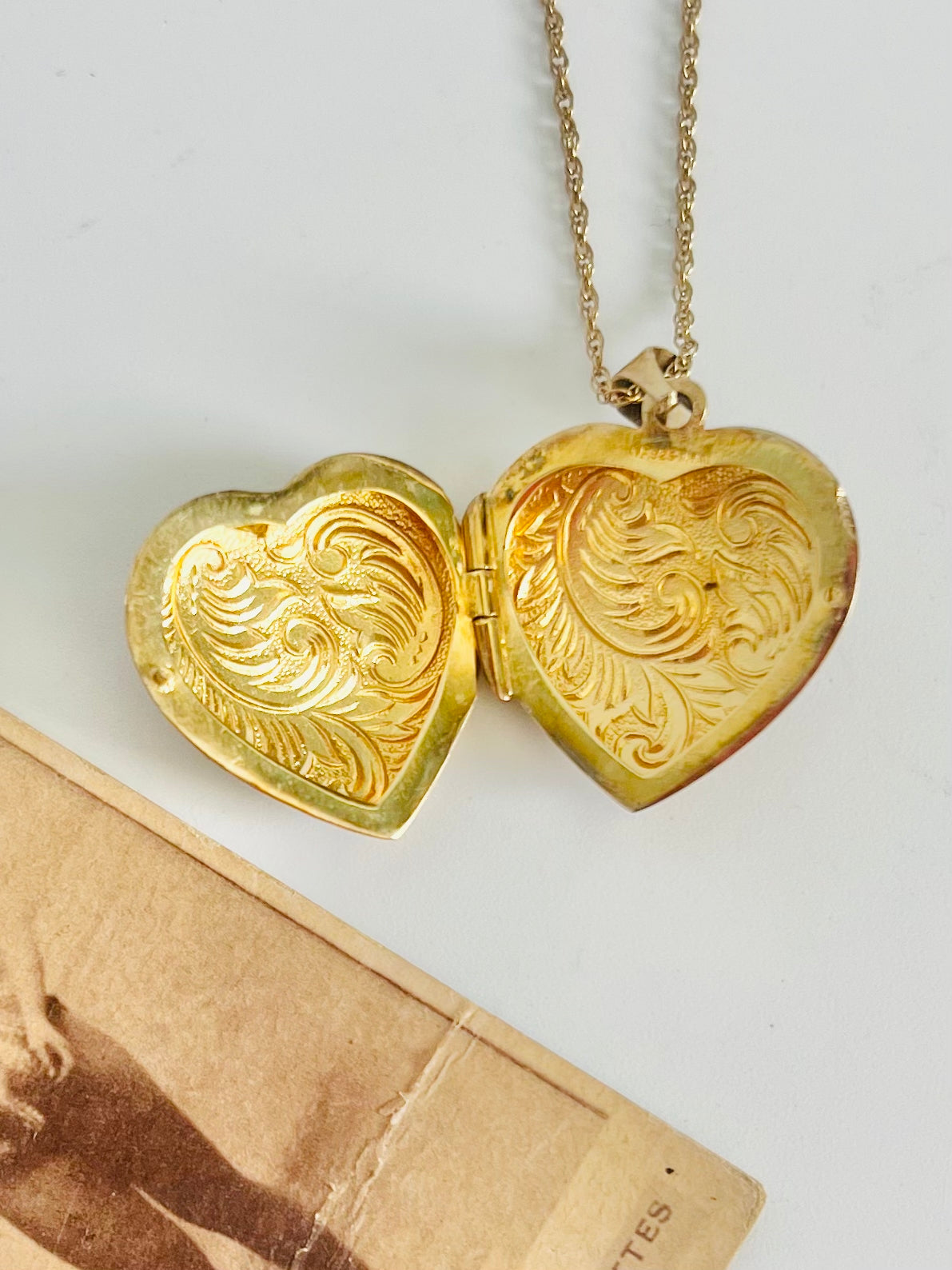Vintage Sterling Vermeil Heart Locket Pendant Necklace