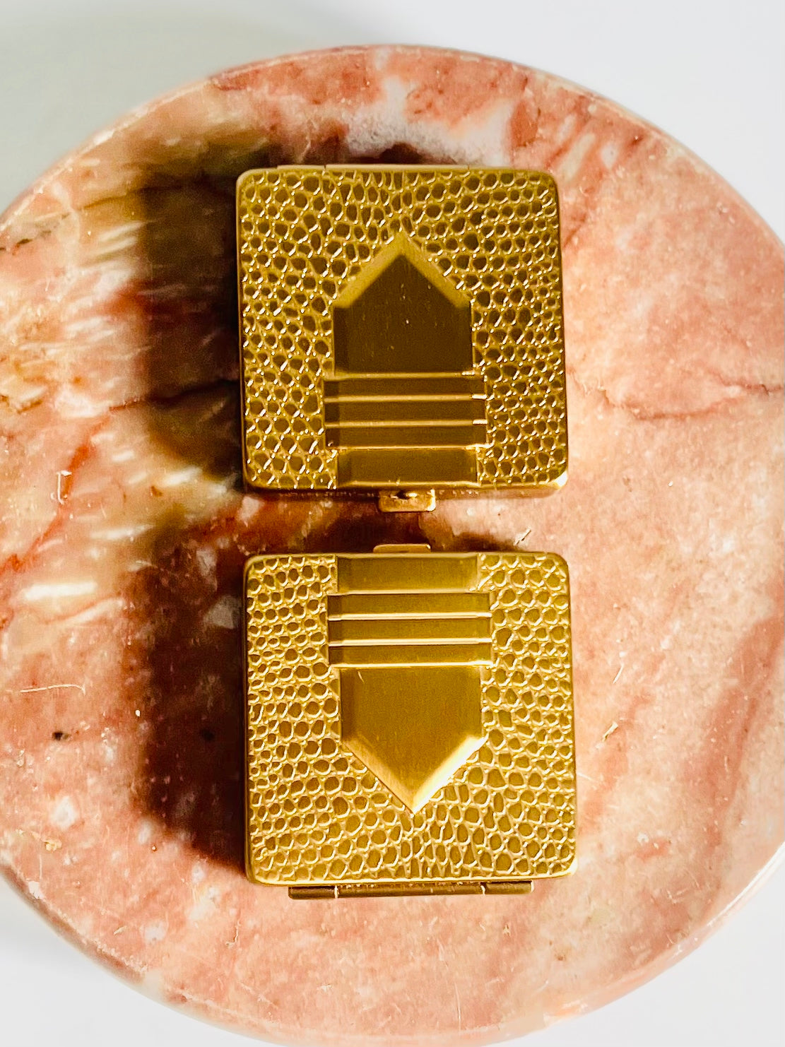 Vintage Midcentury Gold Dorothy Gray Set of 2 Mirror Compacts
