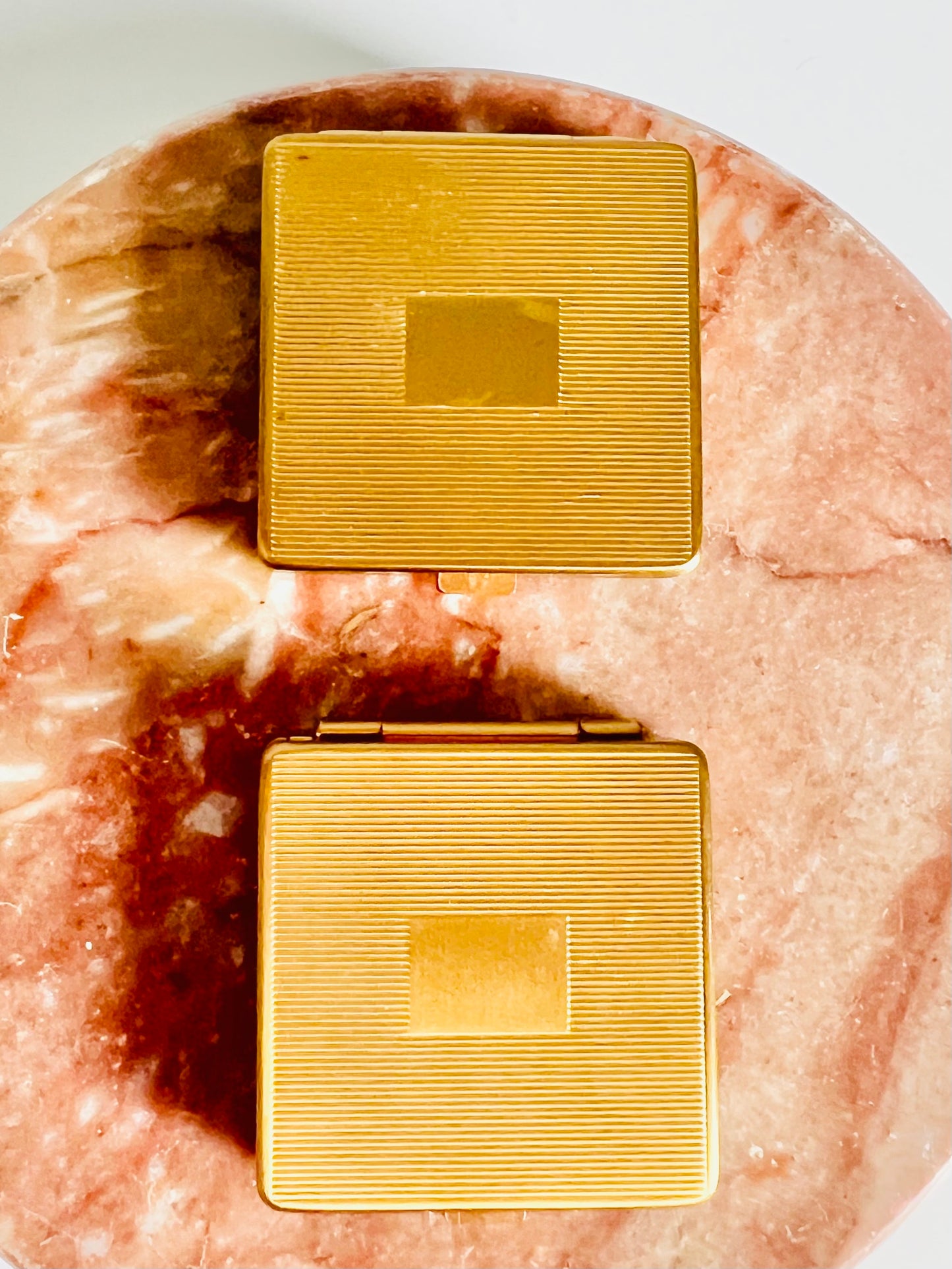 Vintage Midcentury Gold Dorothy Gray Set of 2 Mirror Compacts