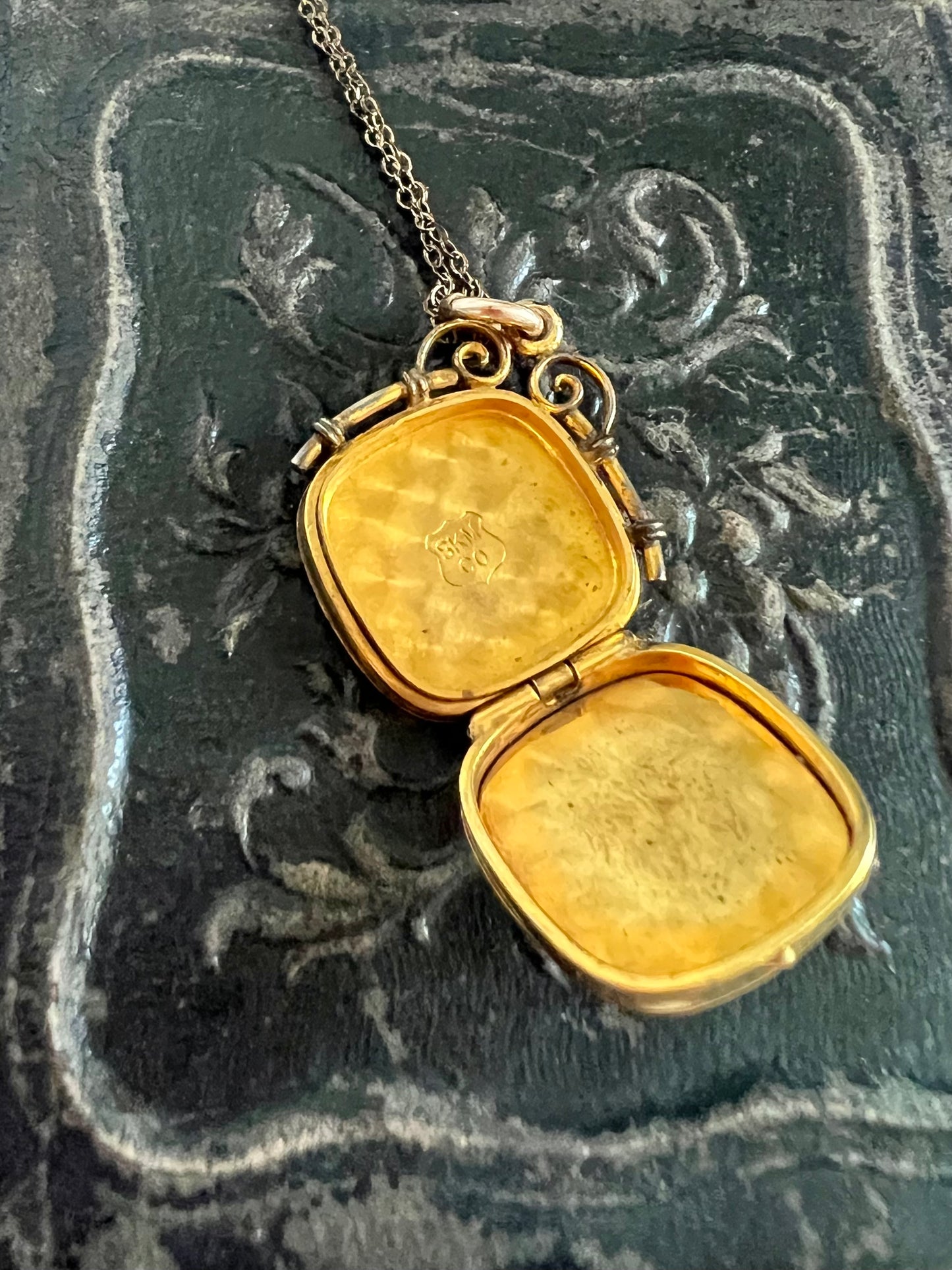 Antique Edwardian Gold Filled Diamond Shaped Locket