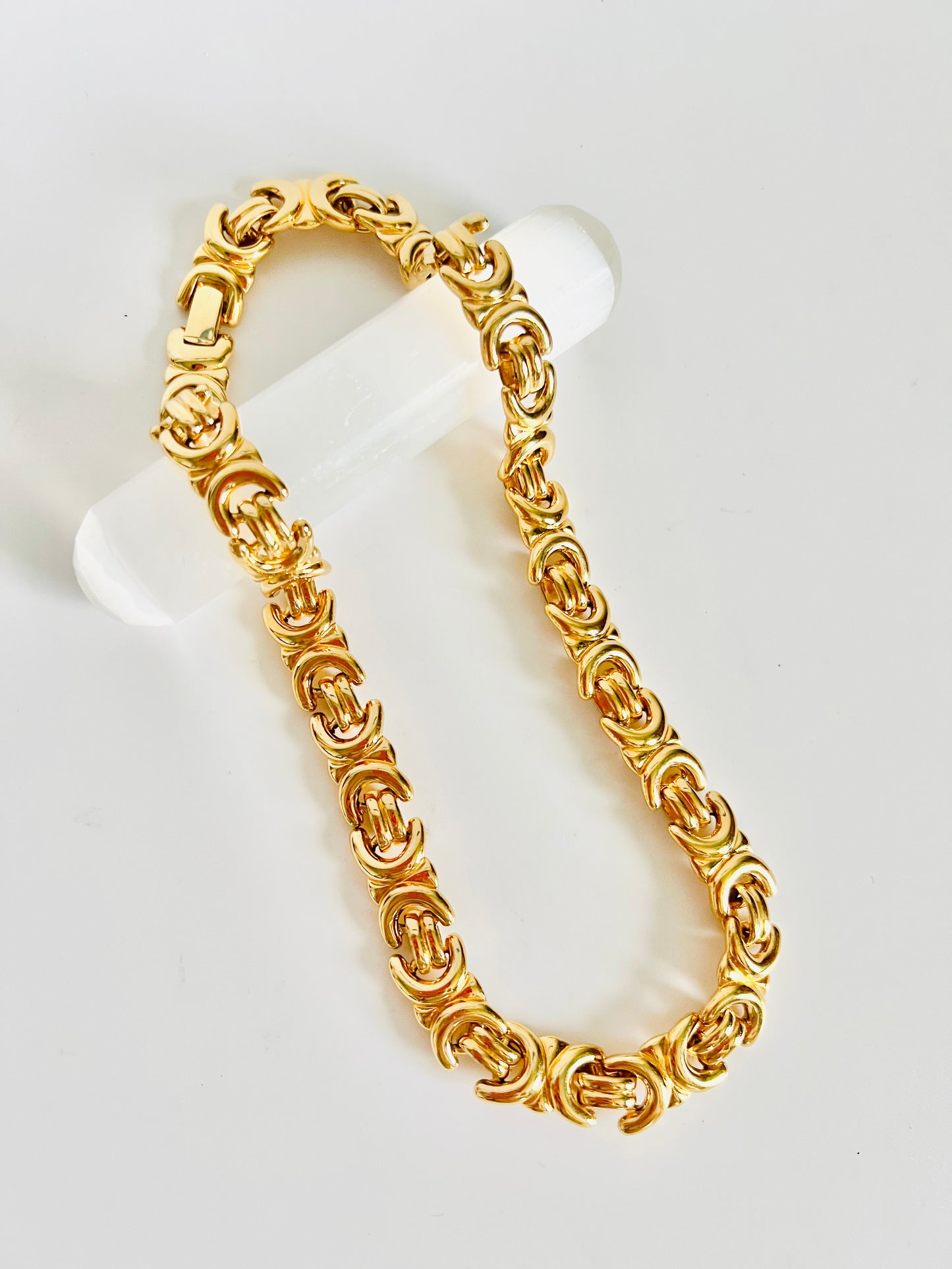 Vintage Krementz Roll Lonk Gold Tone Necklace