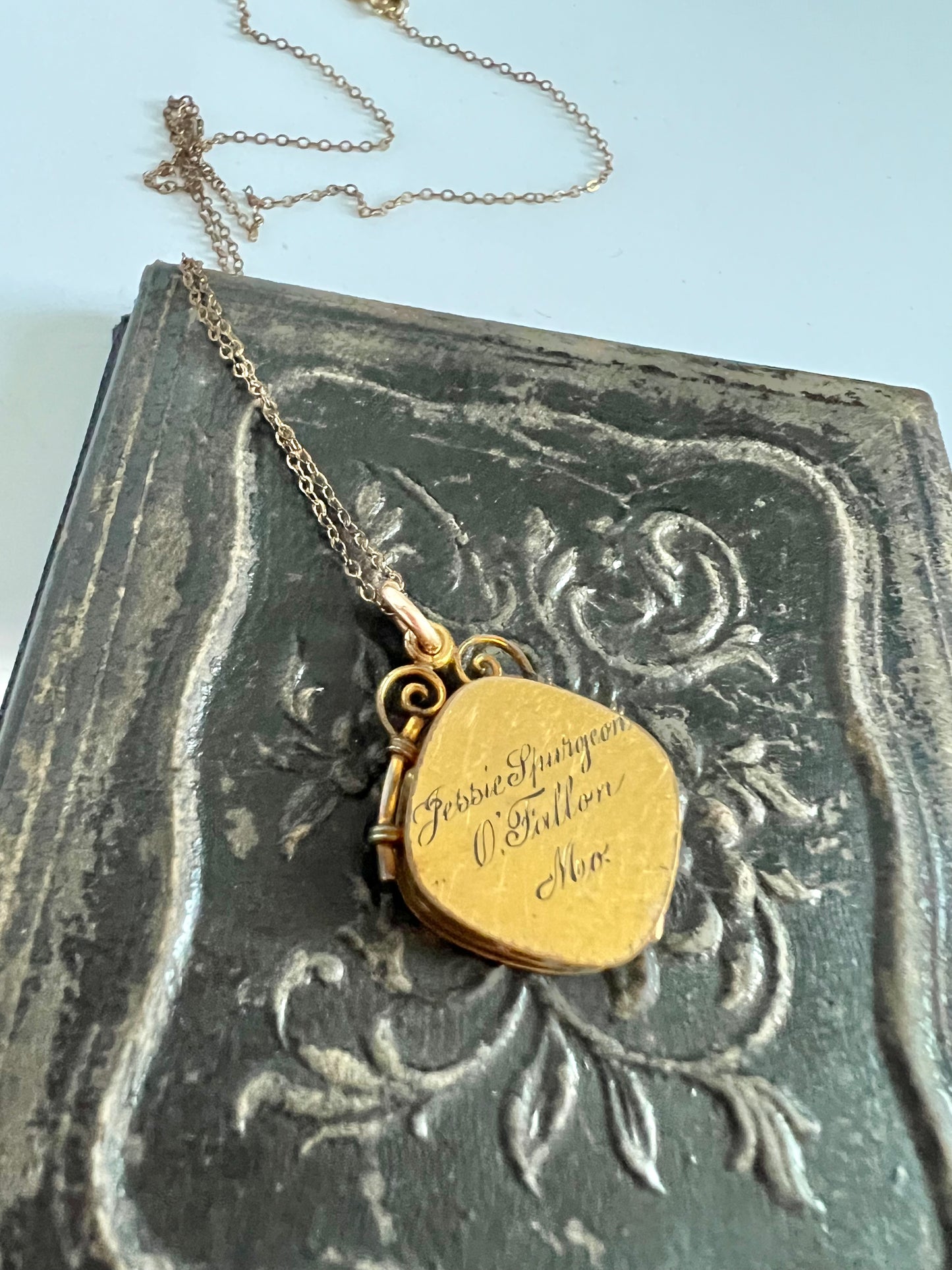 Antique Edwardian Gold Filled Diamond Shaped Locket