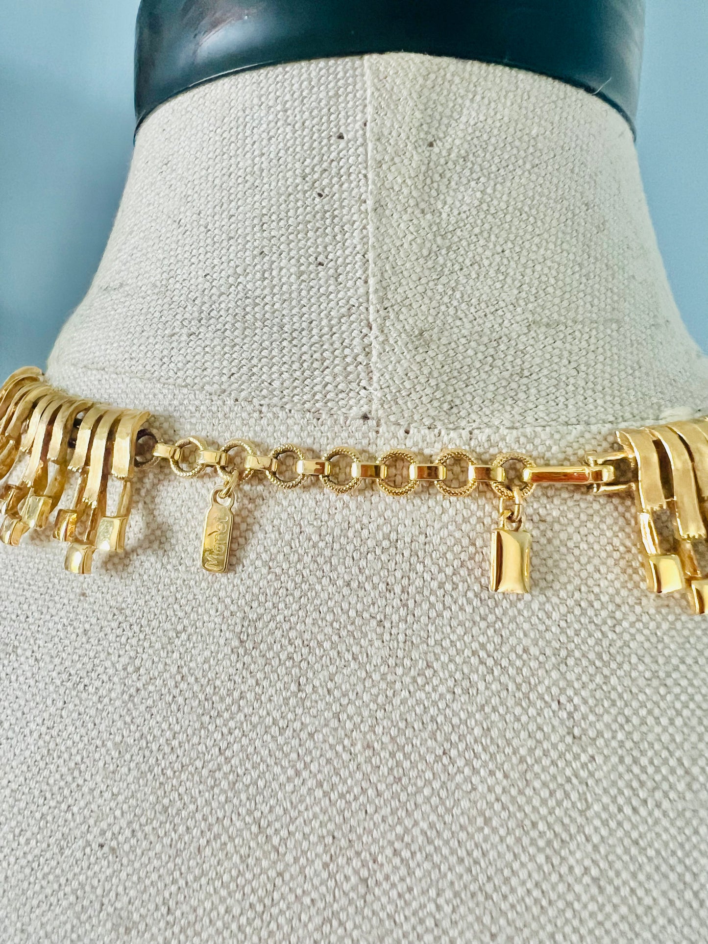 Vintage 1970s Monet Fantessa Gold Statement Necklace