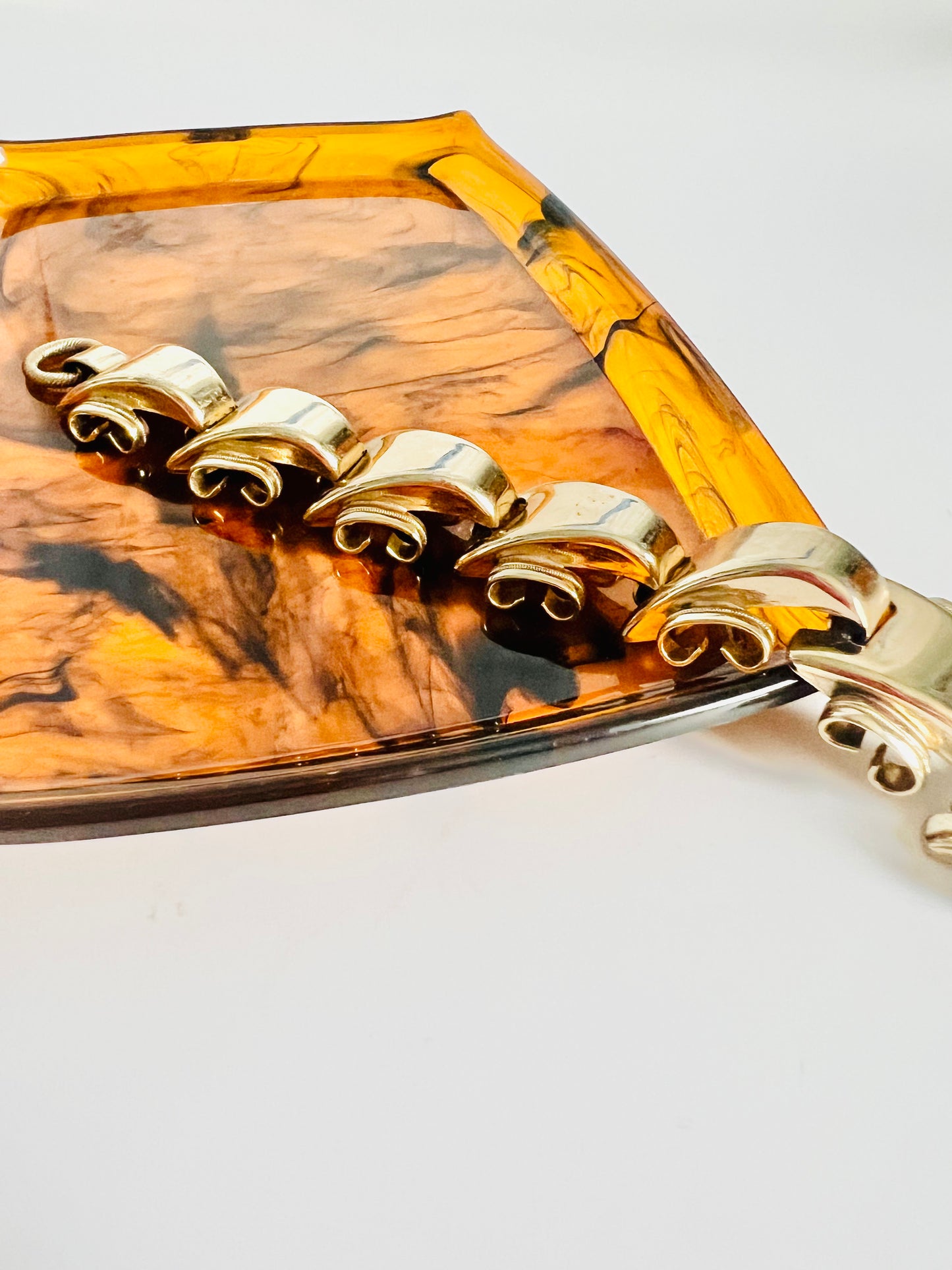 Vintage Ornate Link 1960s Domed Bracelet