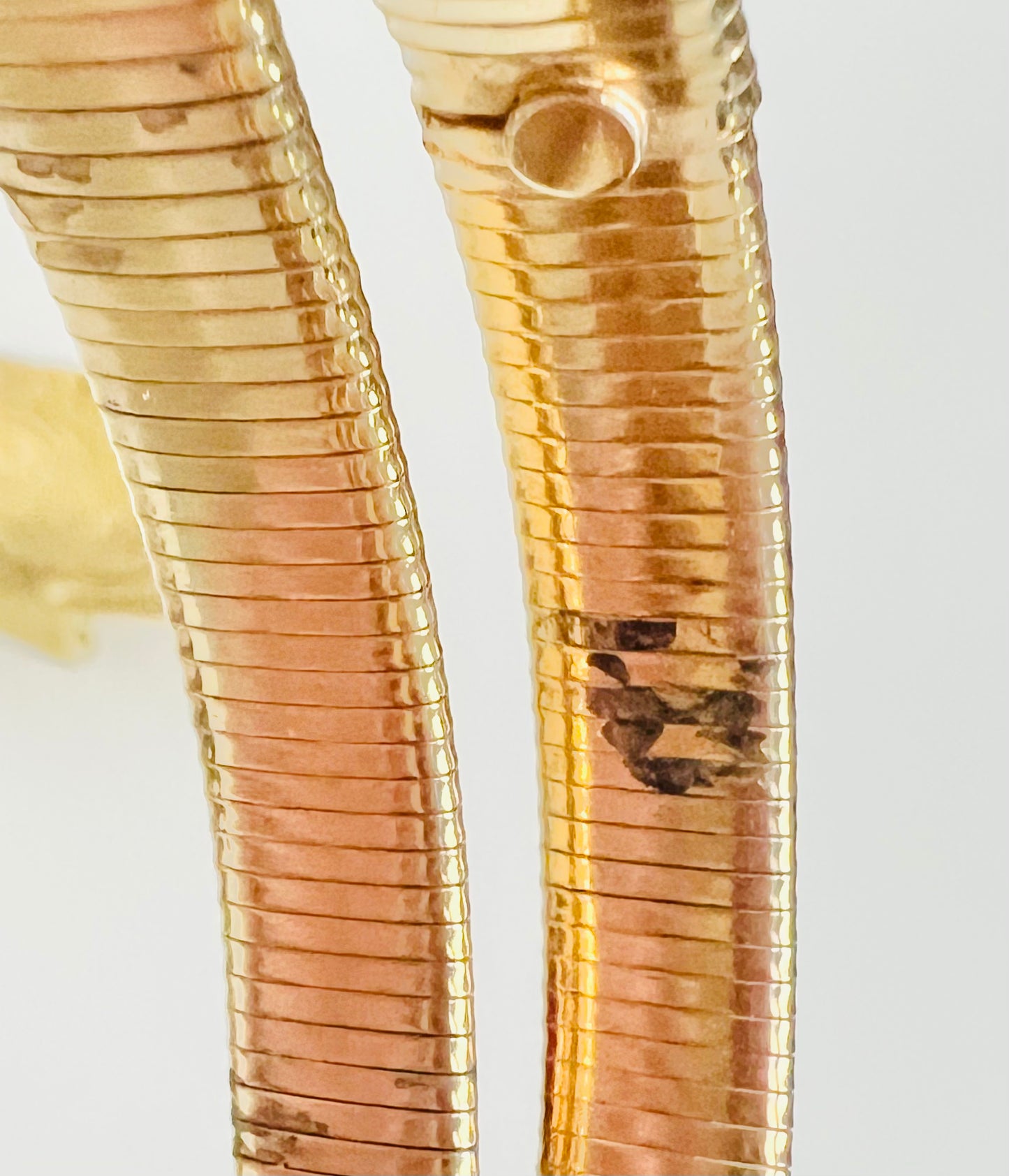 Vintage Red Glass Gold Tone Expandable Bracelets