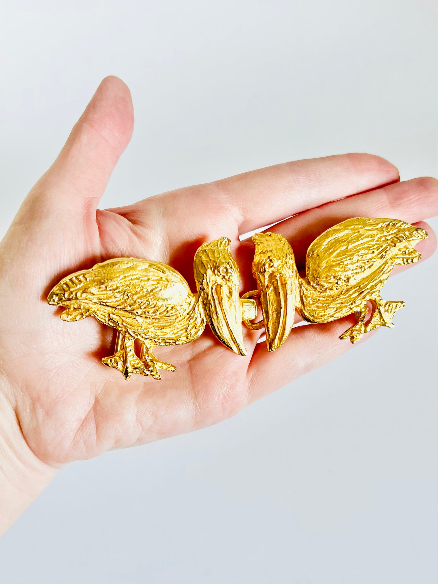 Mimi Di N 1974 Rare Gold Tone Pelican Belt Buckle