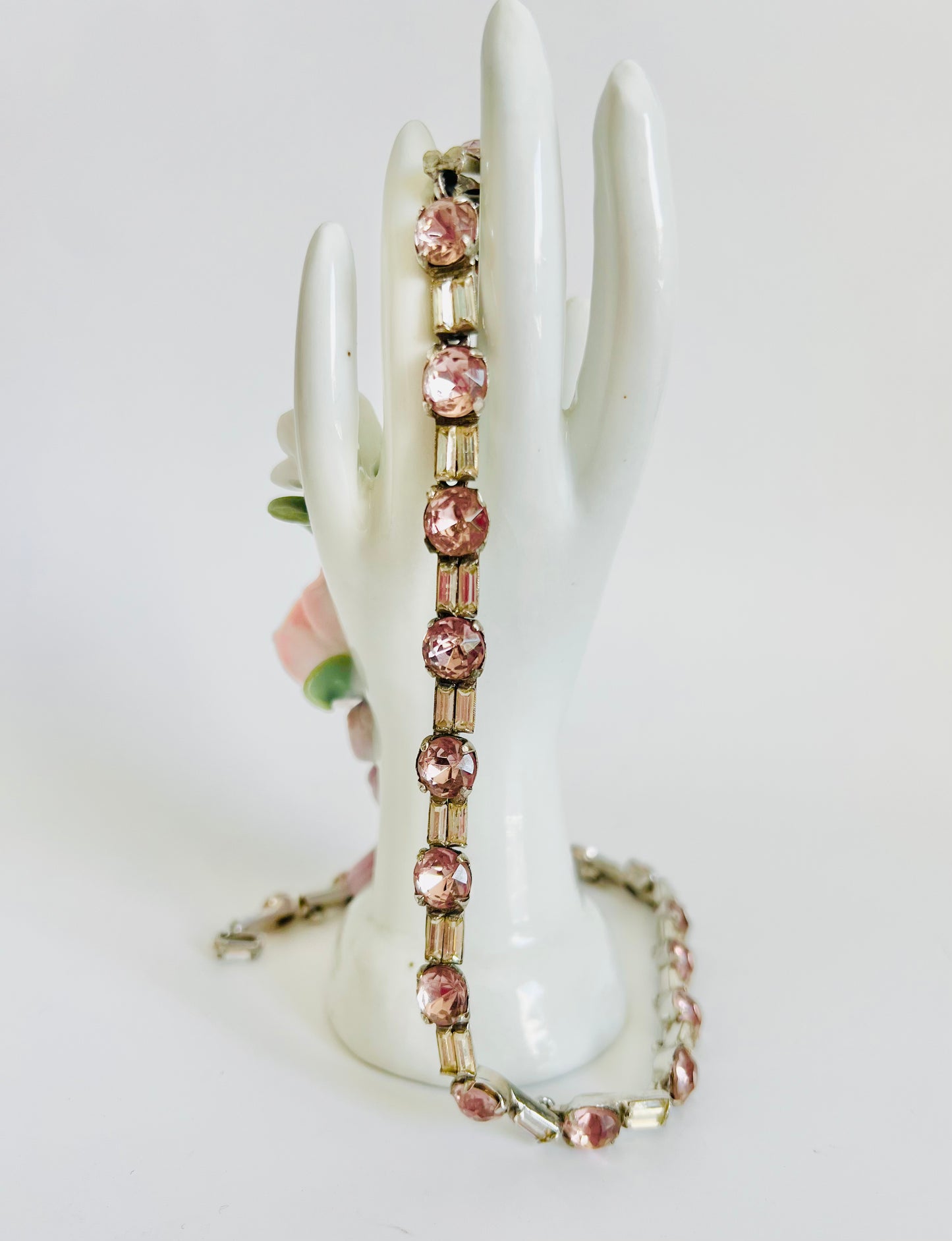 Vintage 1930s Lavender and Clear Glass Choker Necklace