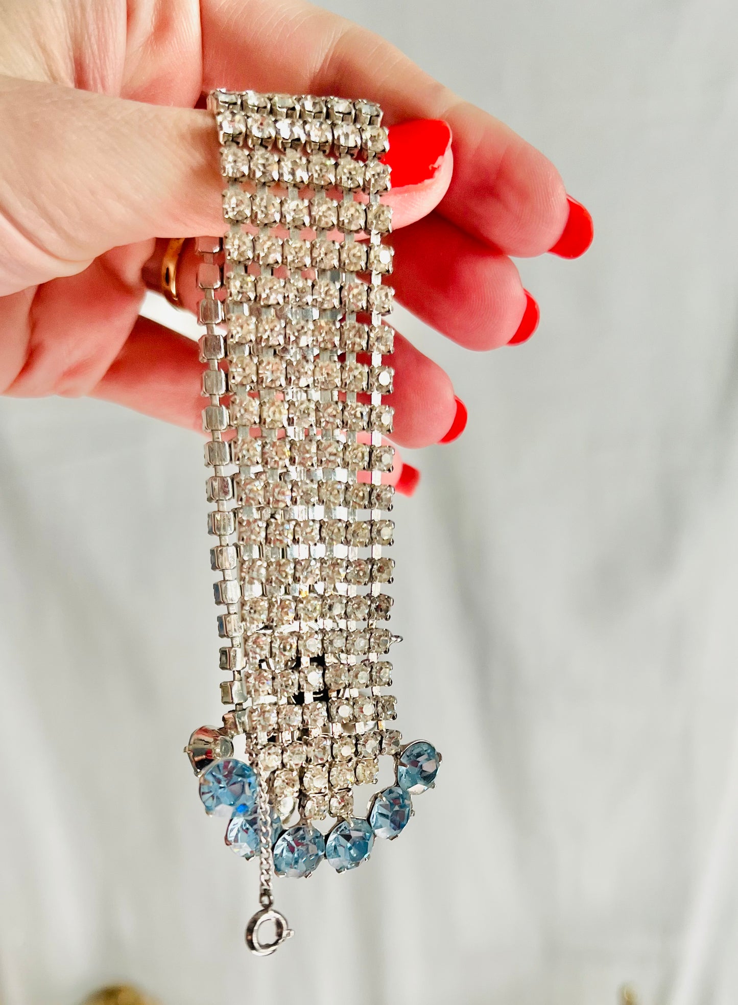 Rare Midcentury Sparkling Rhinestone Statement Bracelet