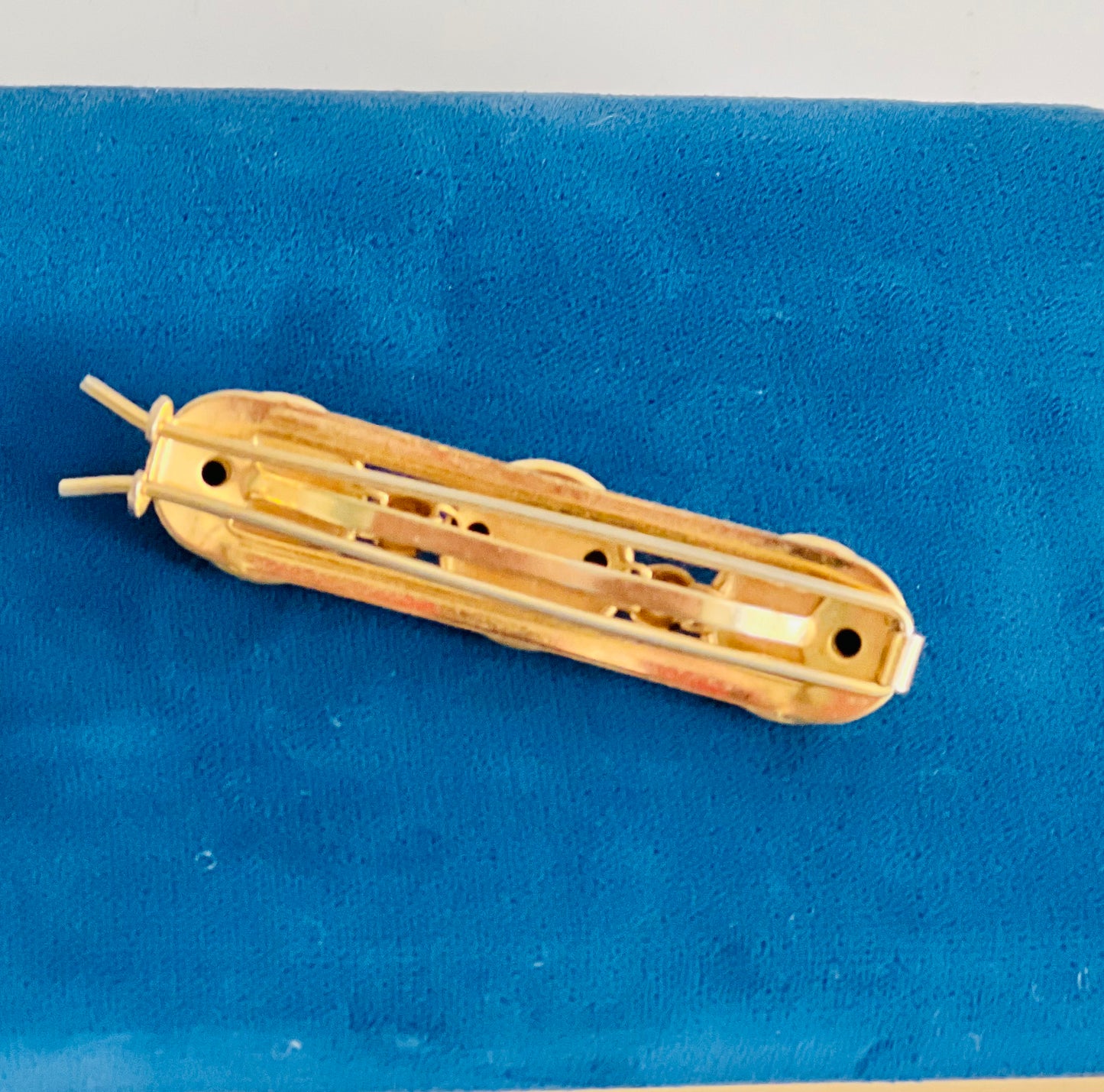 Vintage Gold Ball Bar Hair Barrette