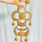 Vintage 1970s Textured Gold Etruscan Revival Statement Necklace