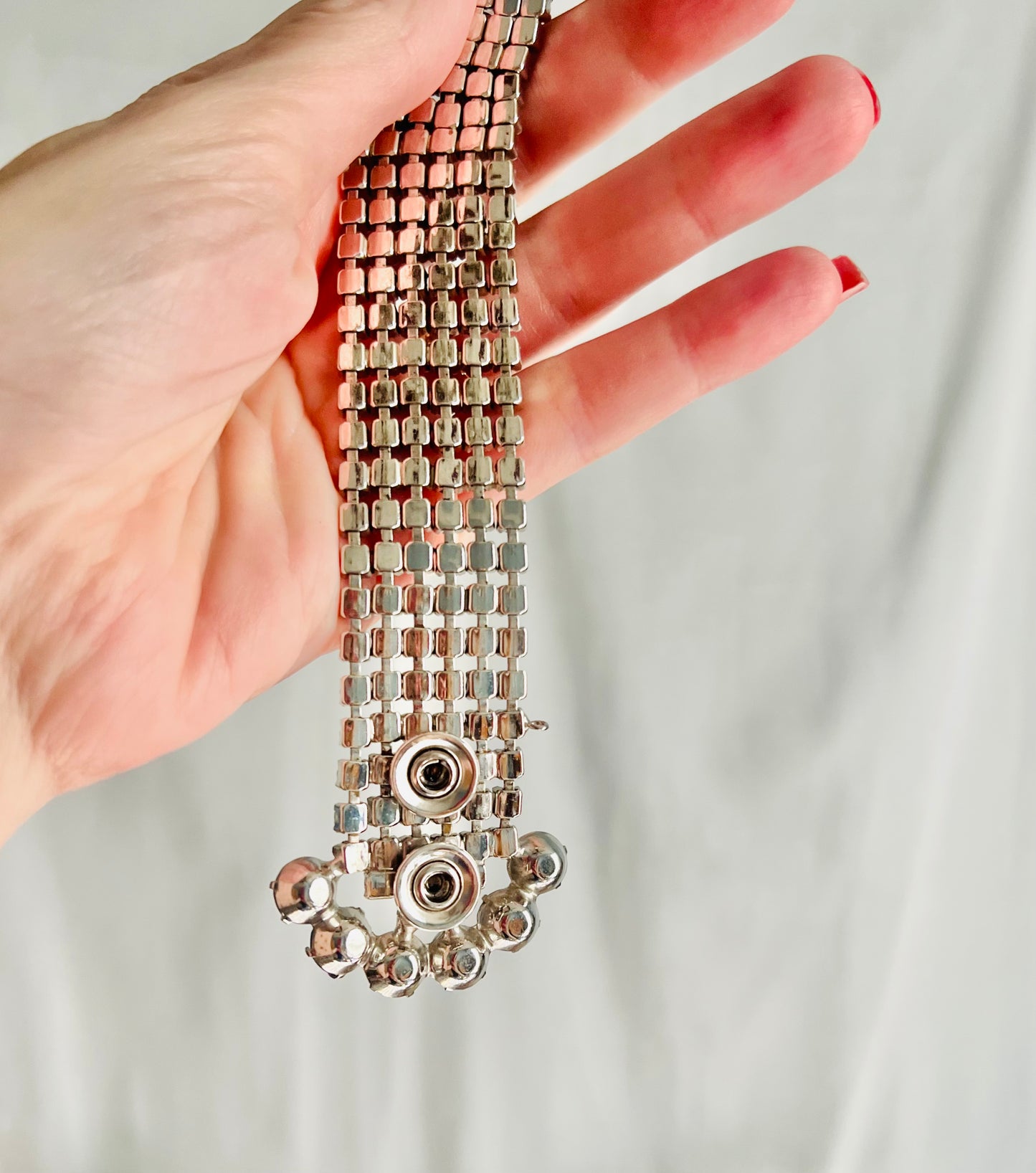 Rare Midcentury Sparkling Rhinestone Statement Bracelet