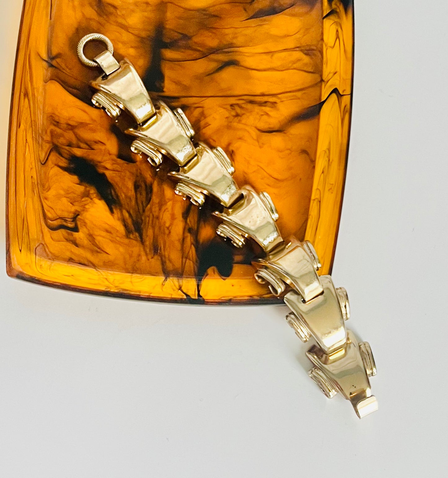 Vintage Ornate Link 1960s Domed Bracelet