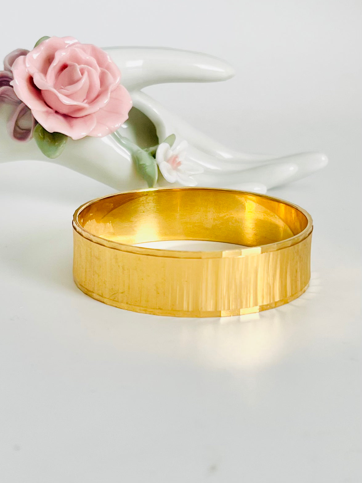 Vintage 1960s Monet Brushed Gold Bangle Bracelet