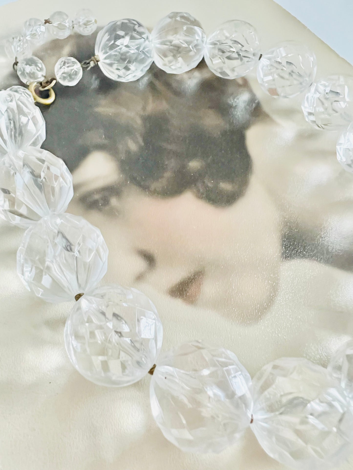 Vintage 1960s Faceted Clear Lucite Bubble Necklace