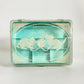 Vintage 1950s Homer Turquoise Marbled Plastic Kittens Jewelry Box