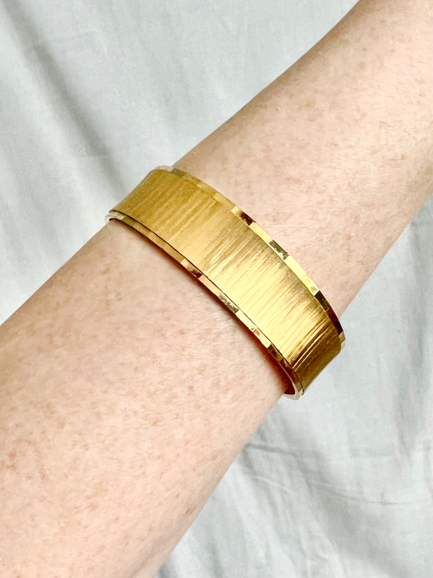 Vintage 1960s Monet Brushed Gold Bangle Bracelet