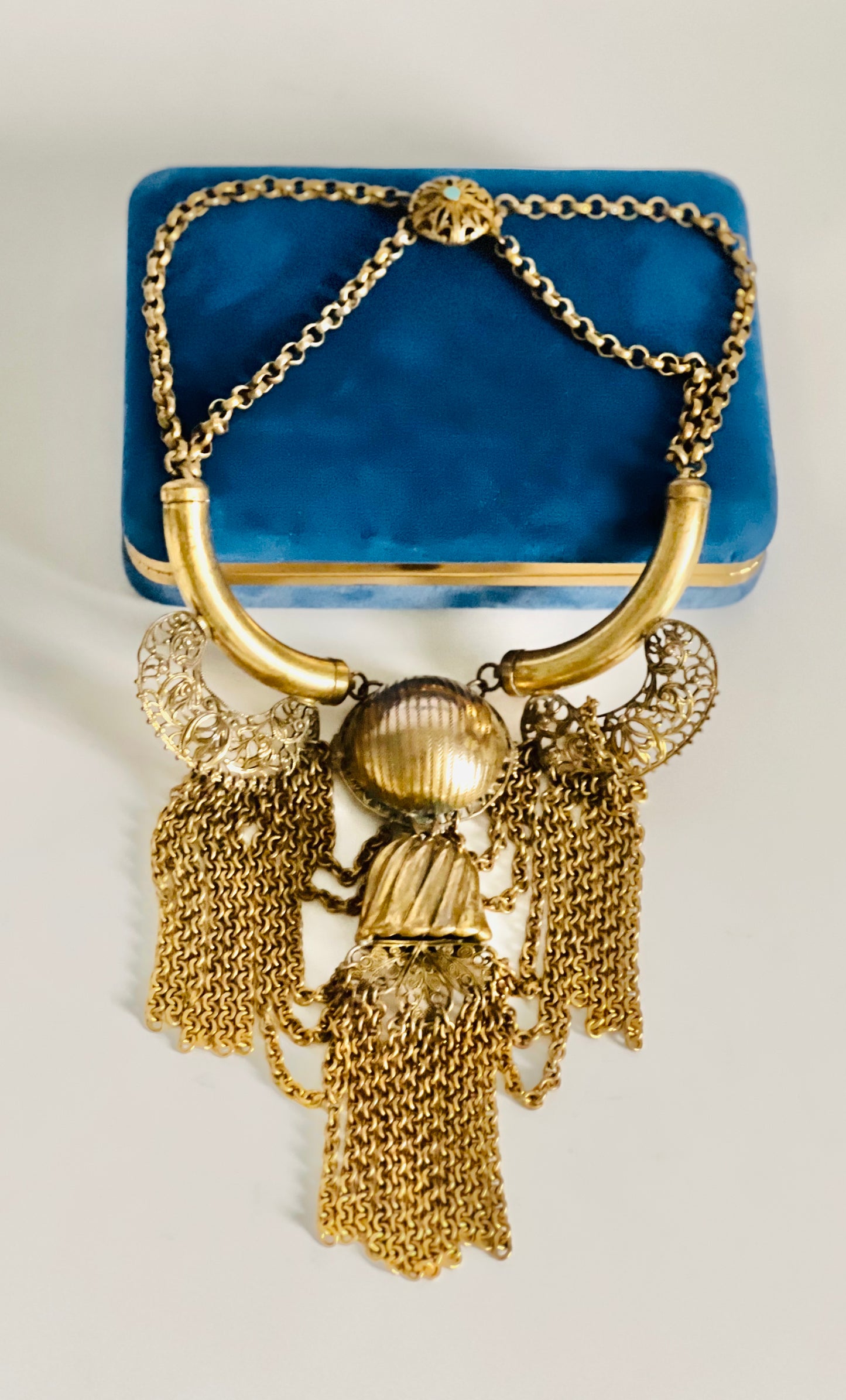Vintage French 1930s Festoon Filigree Bib Necklace