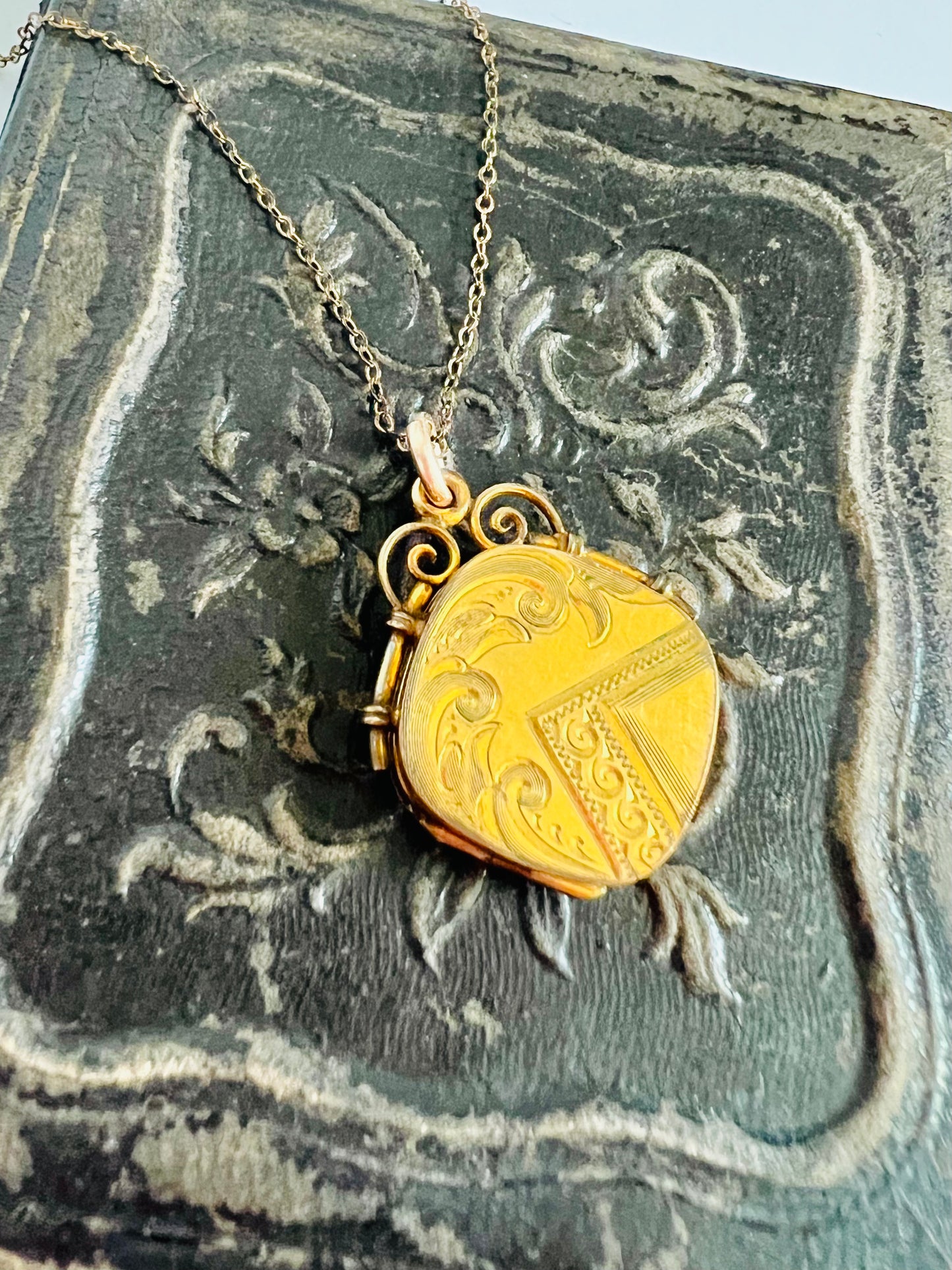 Antique Edwardian Gold Filled Diamond Shaped Locket