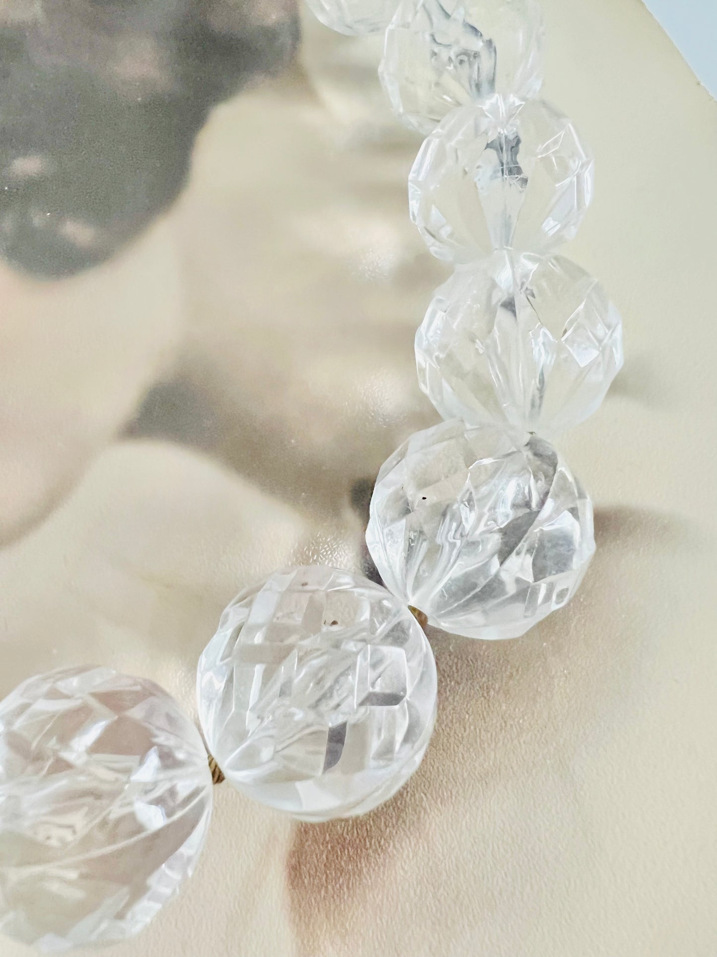 Vintage 1960s Faceted Clear Lucite Bubble Necklace