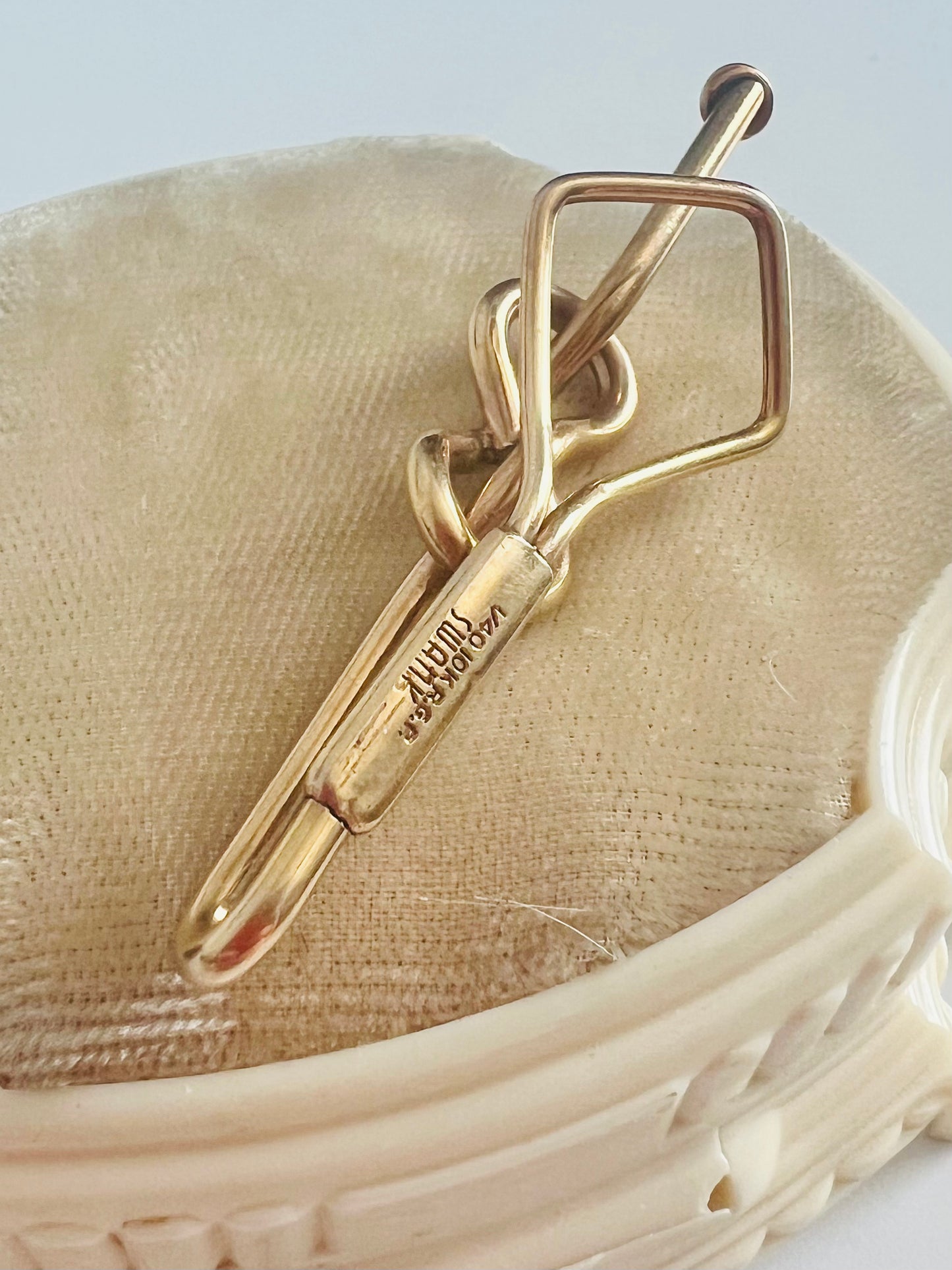 Vintage Swank Rolled Gold Plated Midcentury Tie Bar