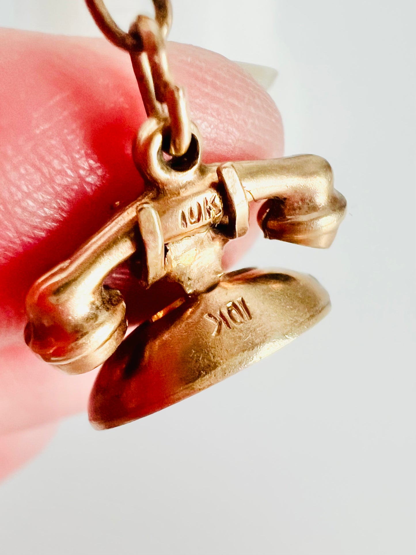 Vintage 10K Gold Rotary Phone Charm Bracelet