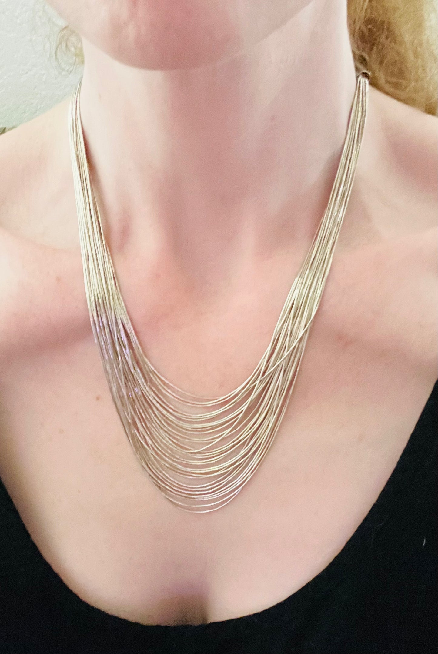 Vintage Liquid Sterling Multistrand Necklace