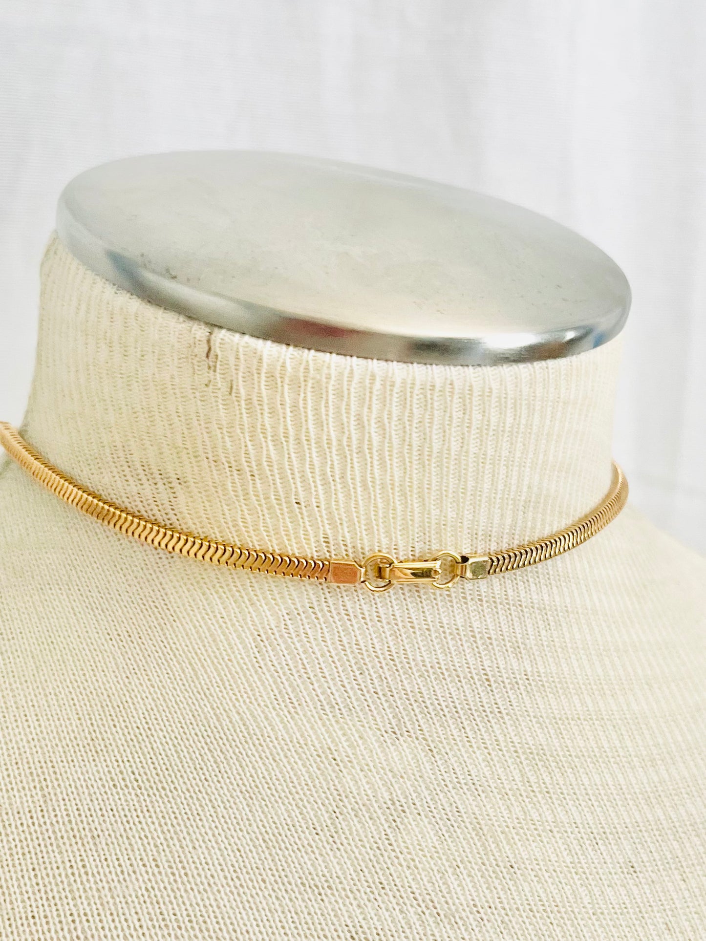 MidCentury 1950s Golden Flowers Choker Necklace