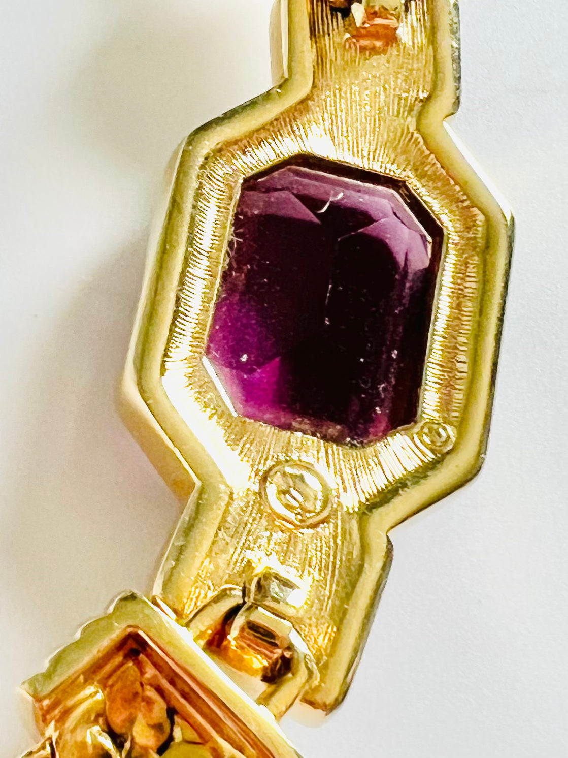 Vintage 90s Purple Green and Gold Swarovski Necklace