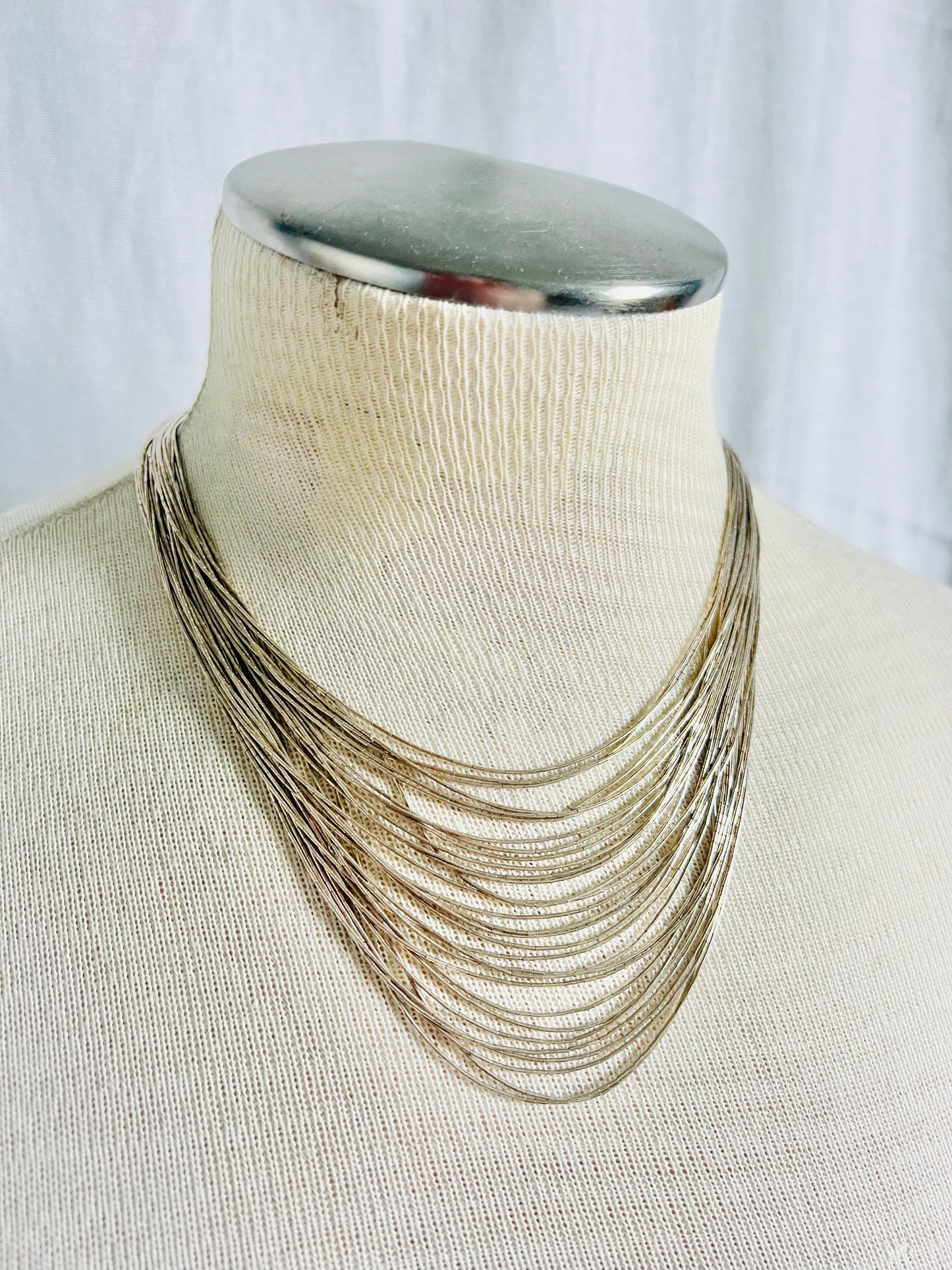 Vintage Liquid Sterling Multistrand Necklace