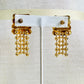 Vintage 1980s Gold Pierced Earrings with Ball Chain