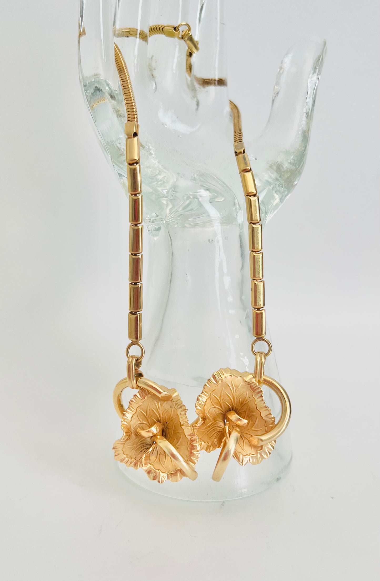 MidCentury 1950s Golden Flowers Choker Necklace