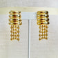 Vintage 1980s Gold Pierced Earrings with Ball Chain