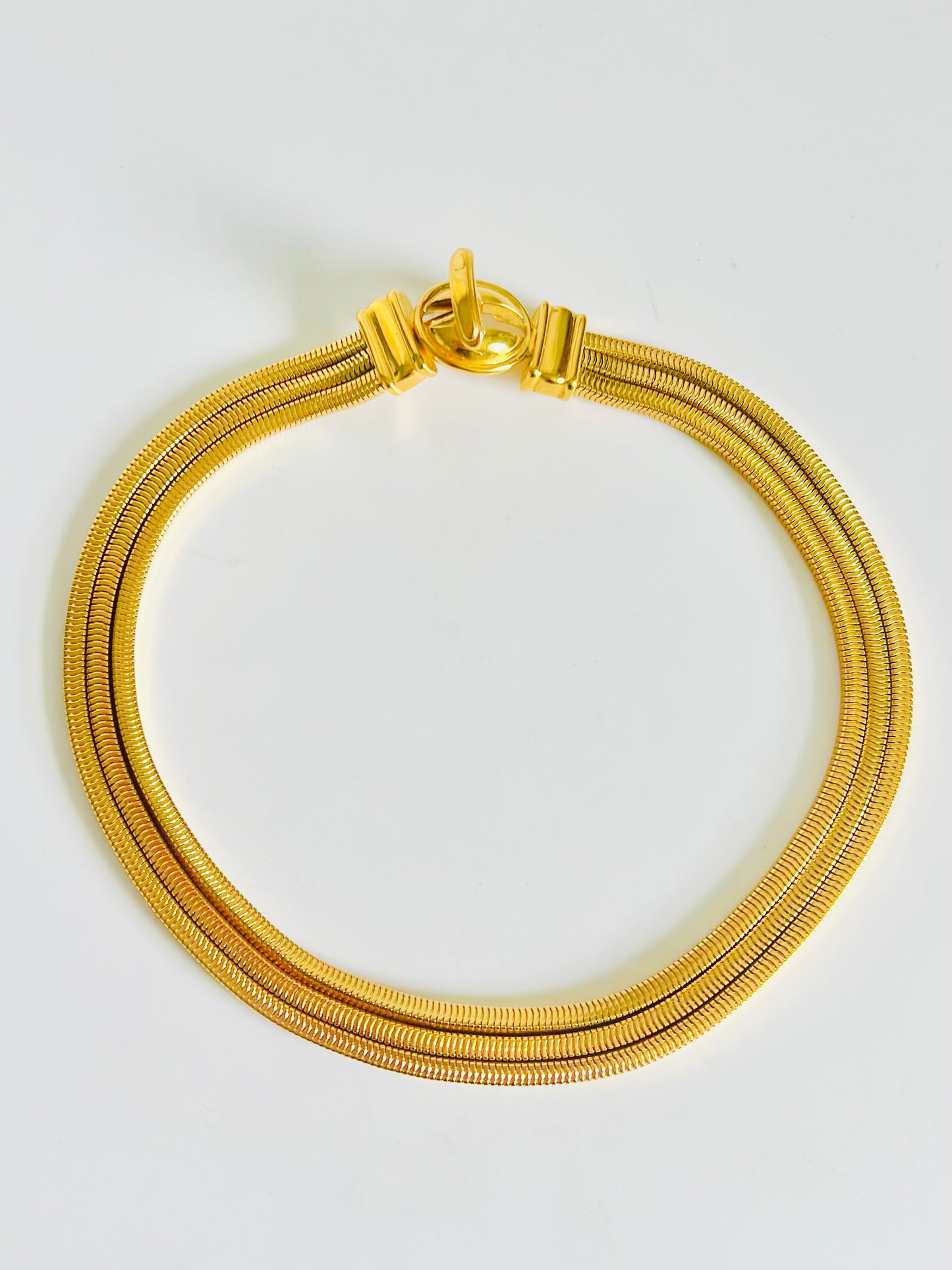 Vintage 90s Gold Monet Three Strand Layered Necklace