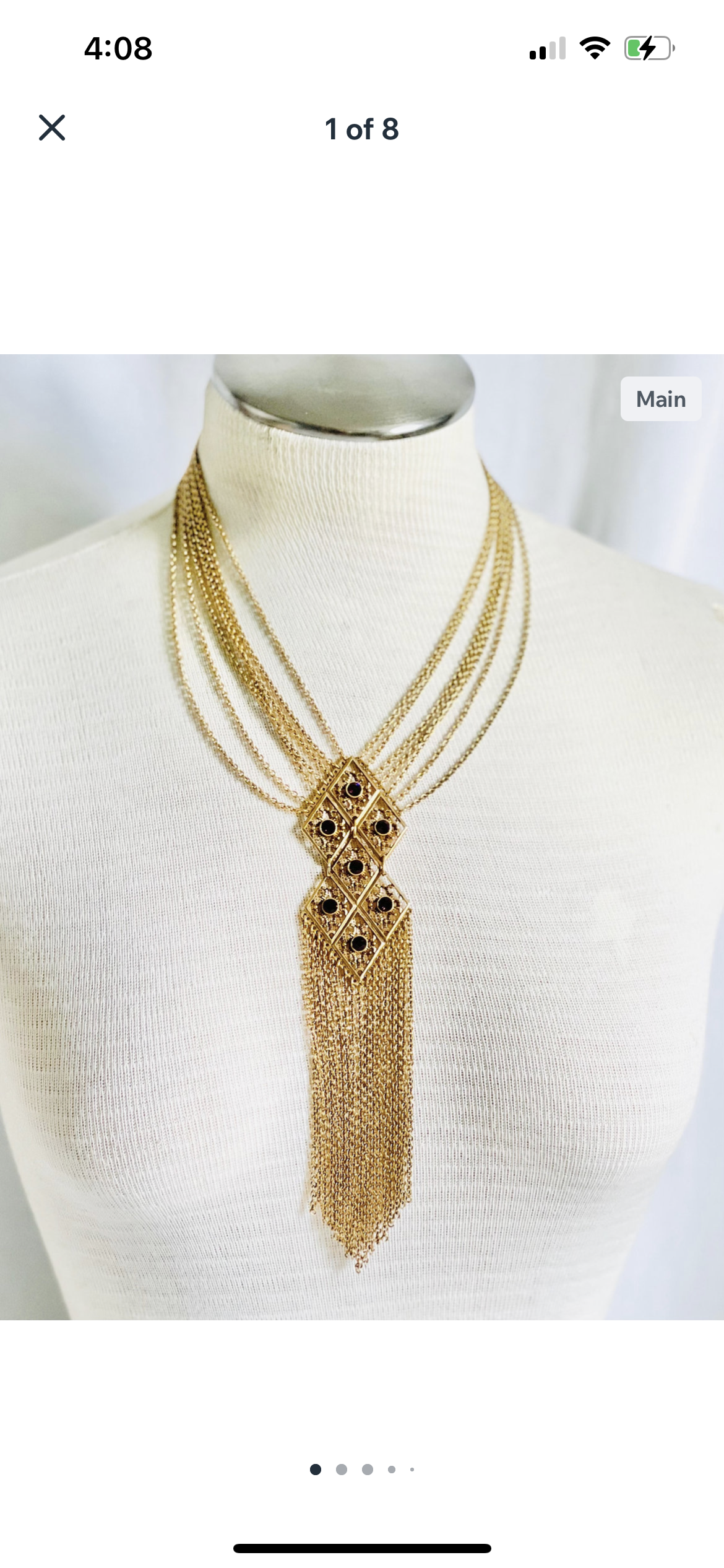Vintage Joan Rivers 1990s Purple Glass Statement Necklace