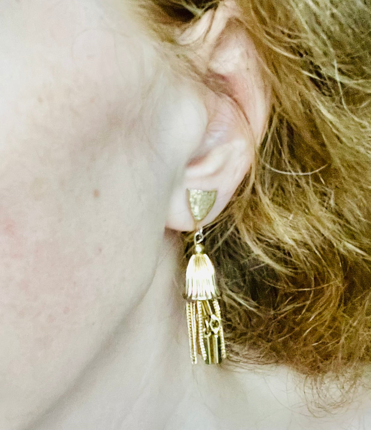 Vintage 1960s Gold Vendome Tassel Clip Earrings