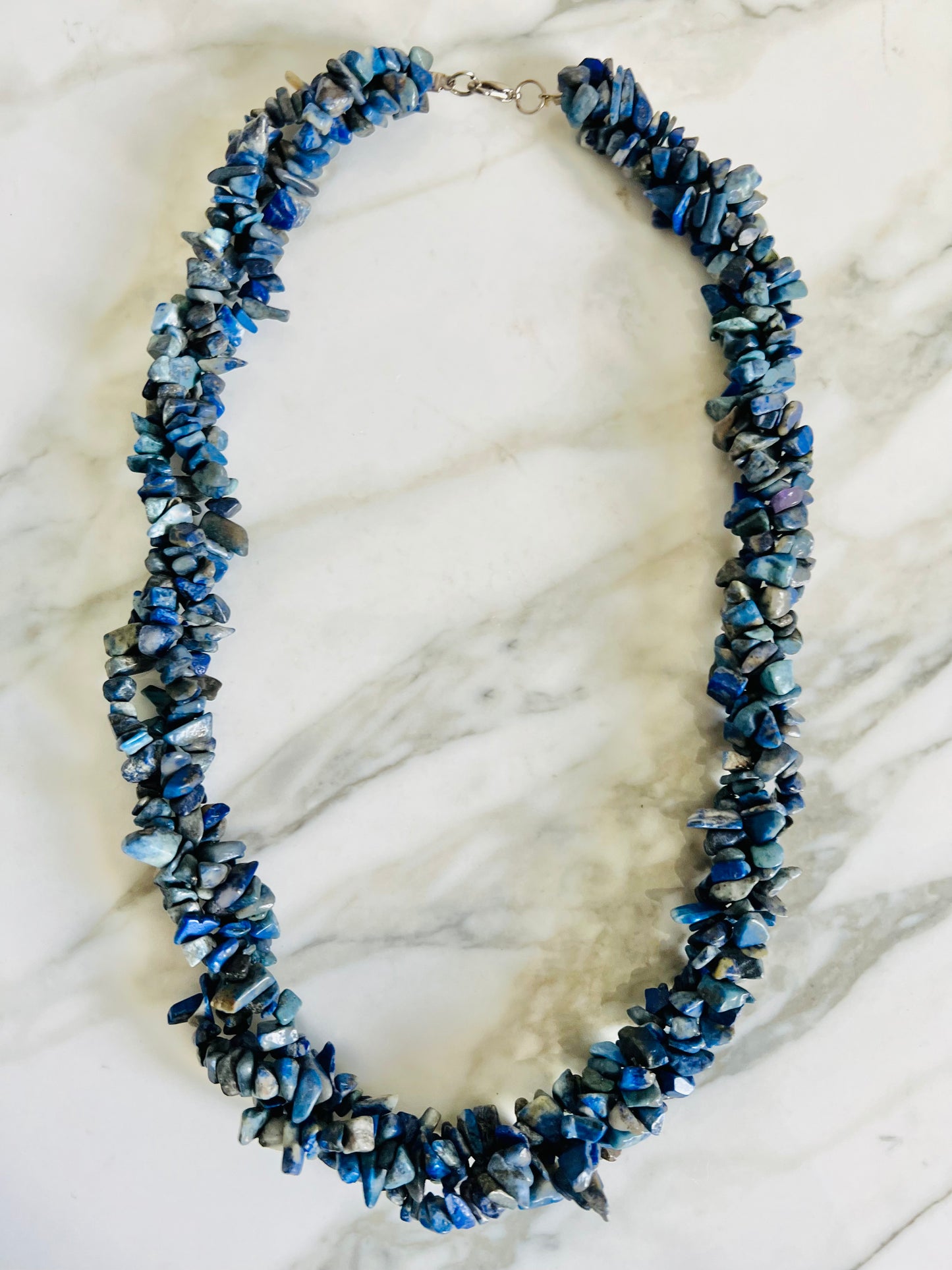 Vintage Blue Lapis Layered Statement Necklace
