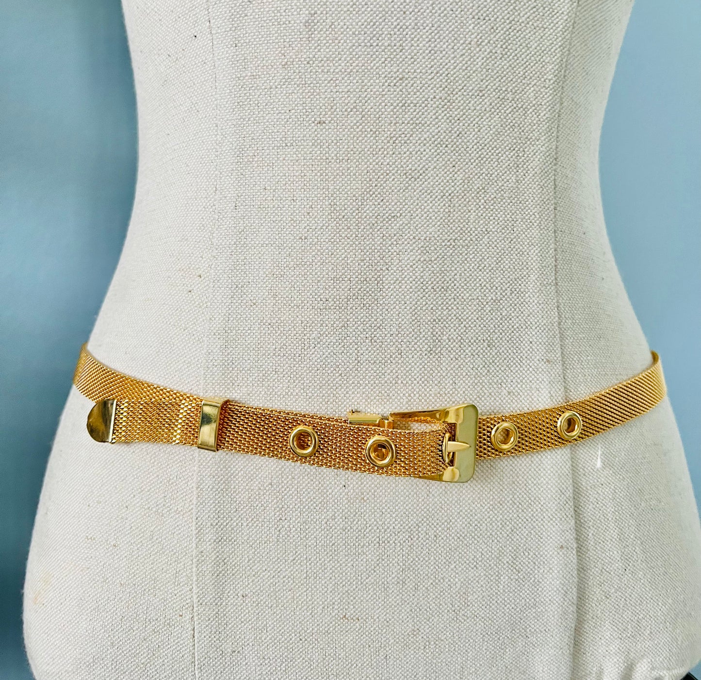 Vintage 1970s Gold Whiting and Davis Style Mesh Belt