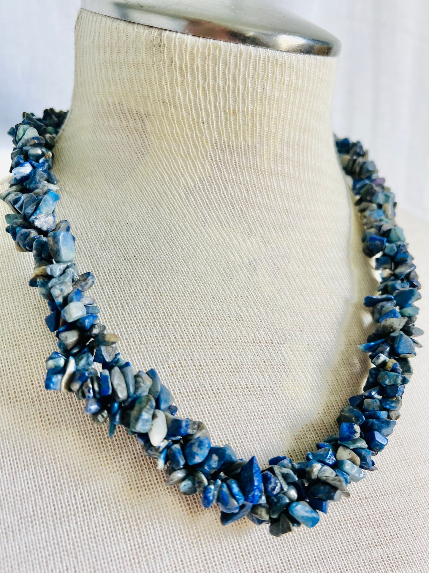 Vintage Blue Lapis Layered Statement Necklace