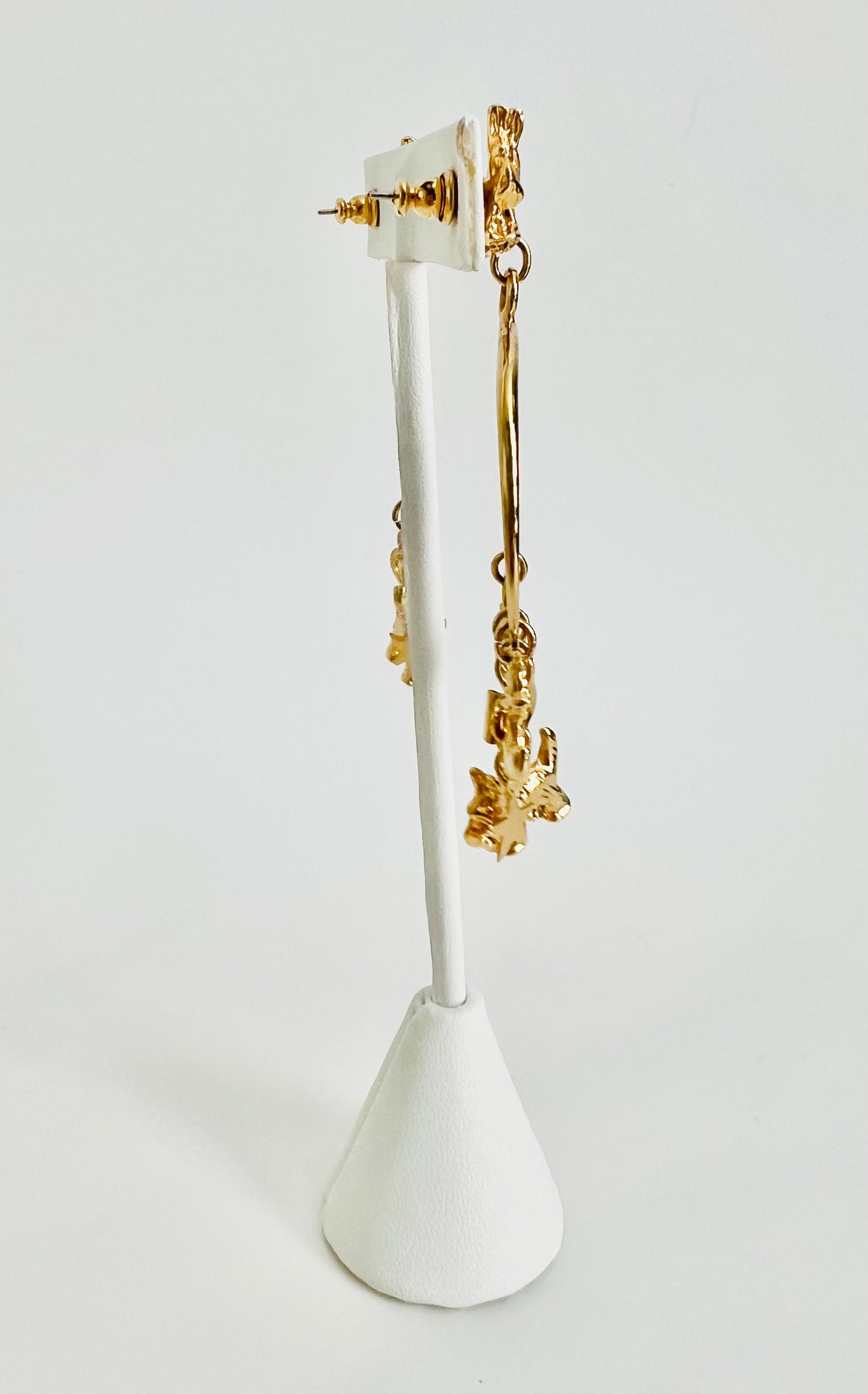 Gold Charm Scottie Dog Nautical Pierced Earrings