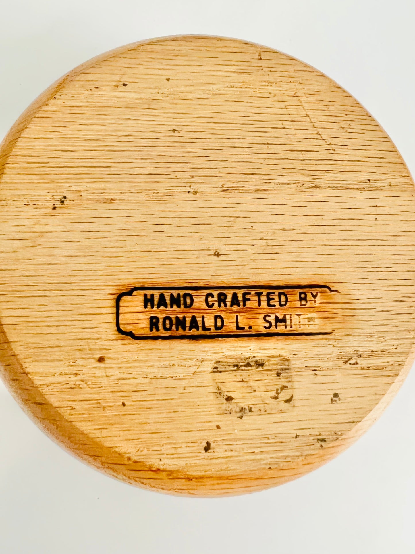 Handcrafted Round Wood Trinket Dish Keepsake Box