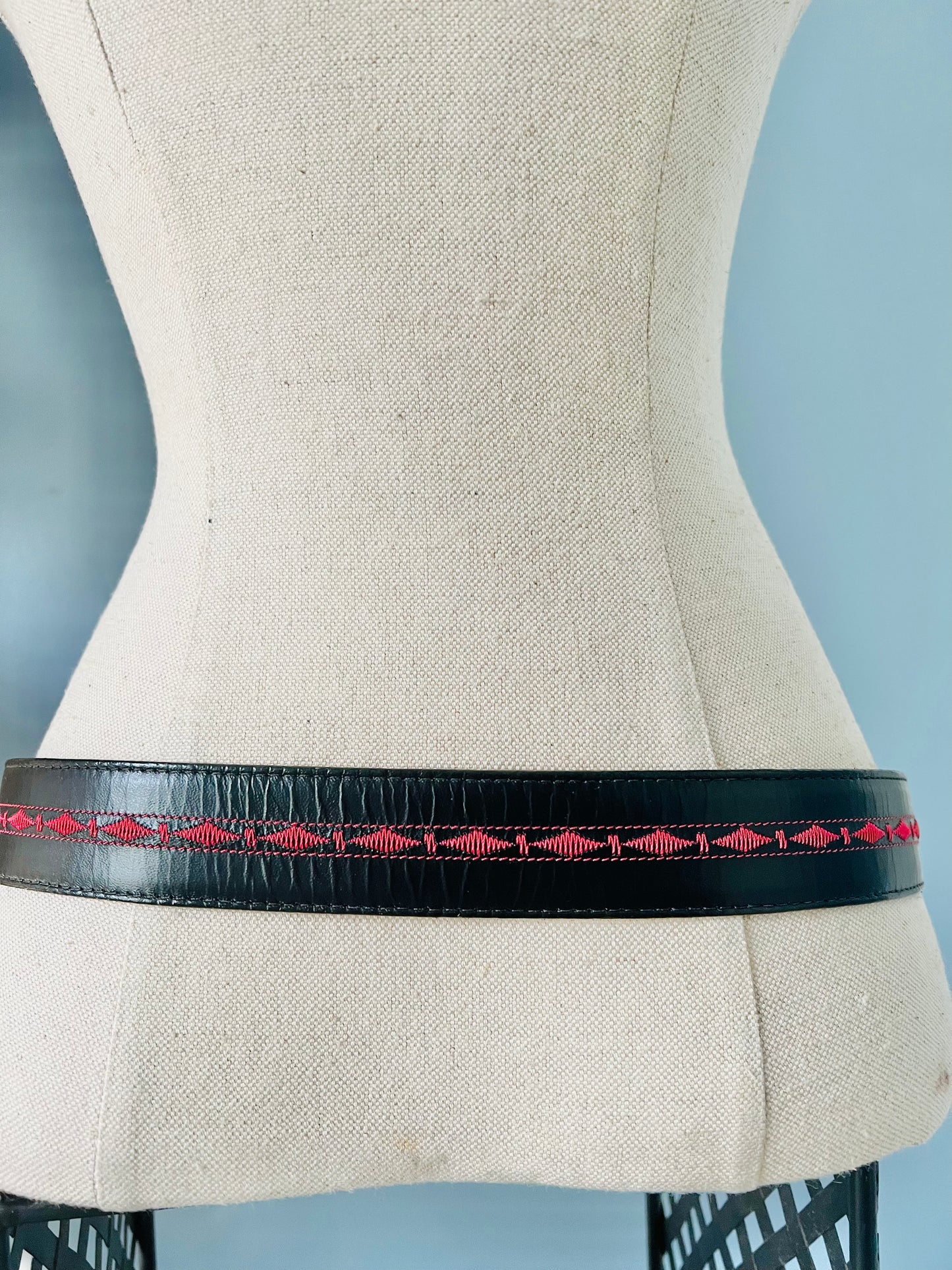 Vintage Tony Lama Leather Belt with Heart Buckle